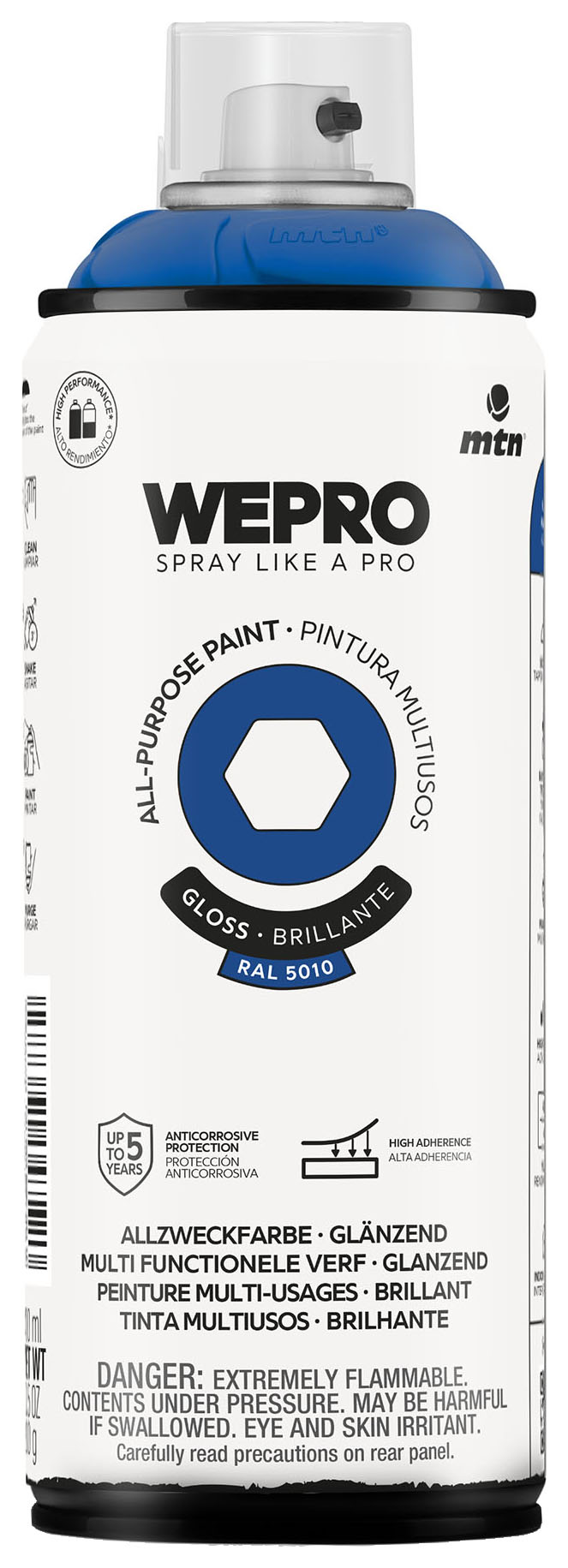 MTN WEPRO All-Purpose Gloss Spray Paint Klein Blue - 400ml RAL5010