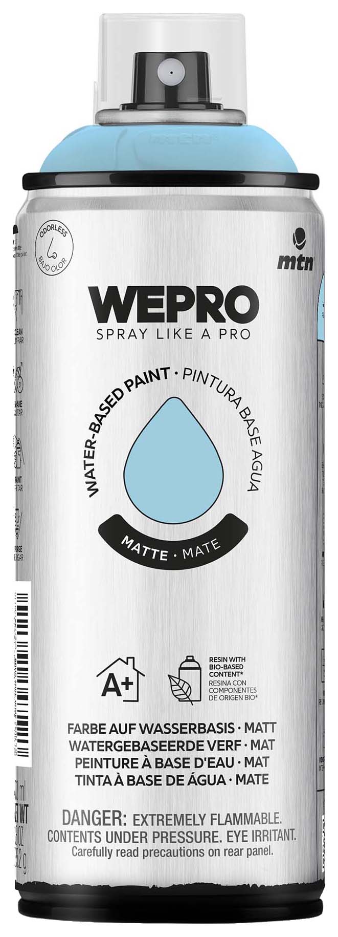 MTN WEPRO Water-Based Matt Spray Paint Pacific Blue - 400ml