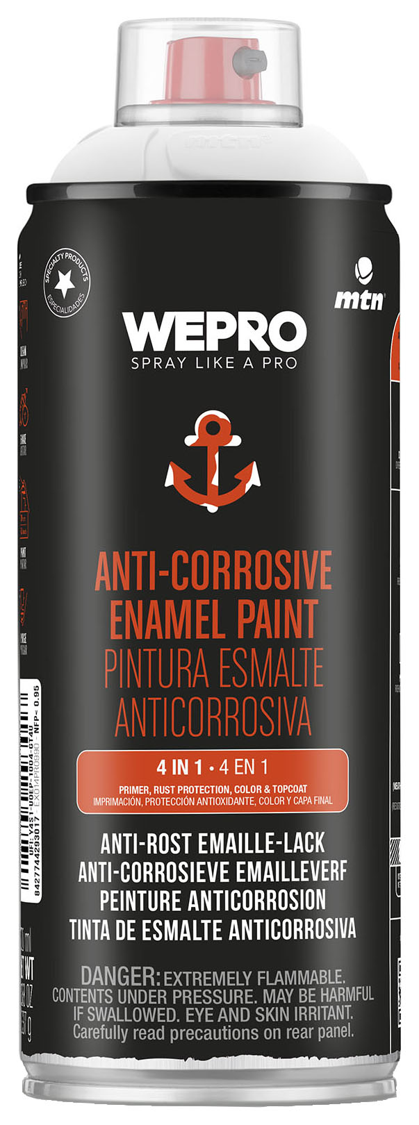 MTN WEPRO Anti-Corrosive Enamel Paint Gloss Spray Paint White - 400ml RAL9010