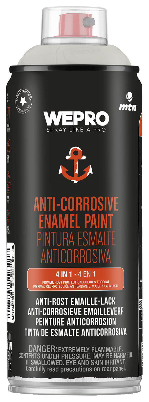 MTN WEPRO Anti-Corrosive Enamel Paint Gloss Spray Paint Aluminium 400ml RAL9006
