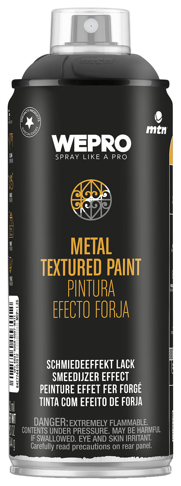 MTN WEPRO Textured Metal Spray Paint Black - 400ml