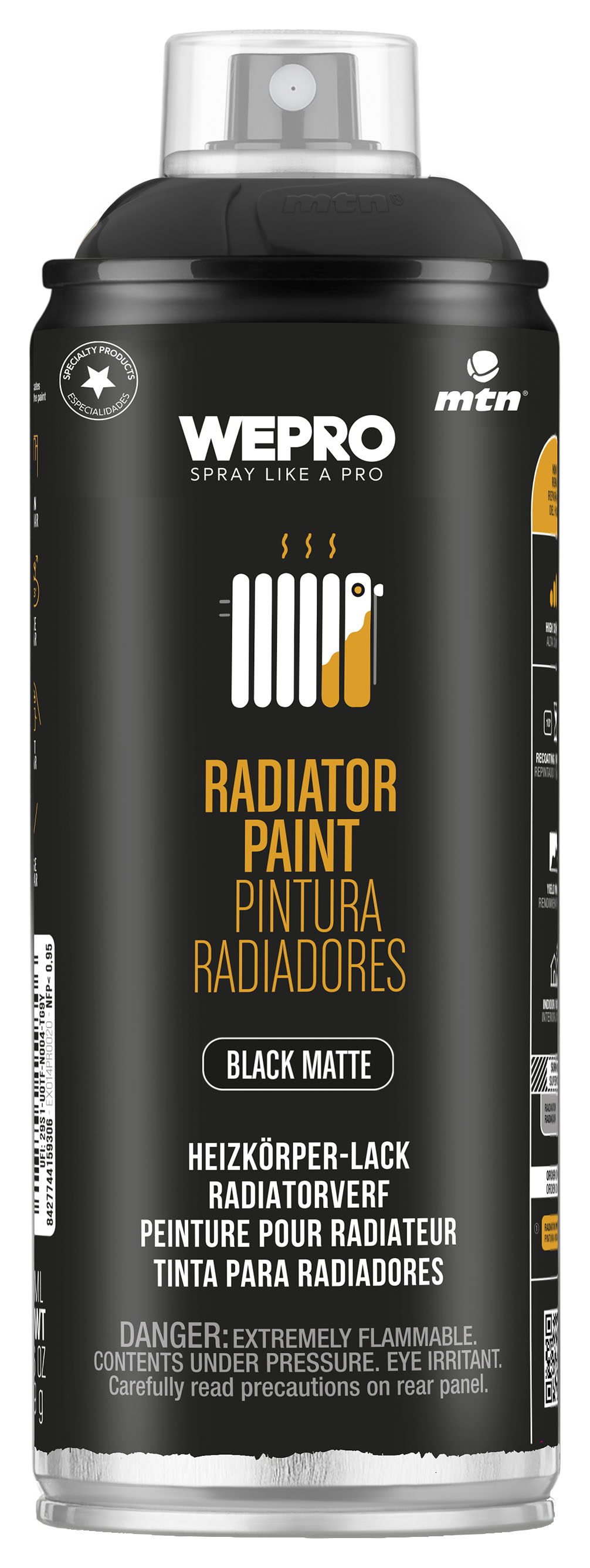 MTN WEPRO Radiator Satin Spray Paint Black - 400ml