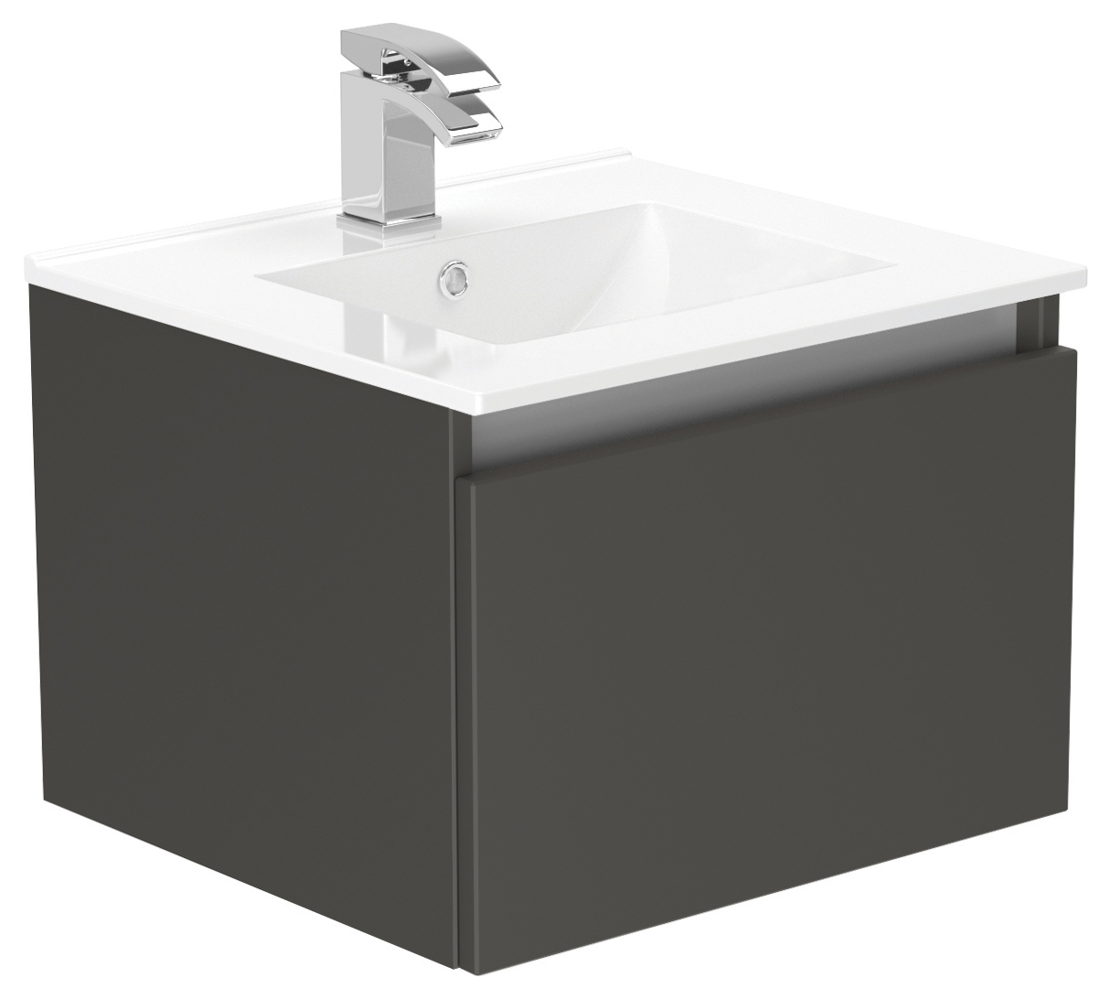 Newland Midnight Mist Basin Unit Single Drawer Suspended - 500mm
