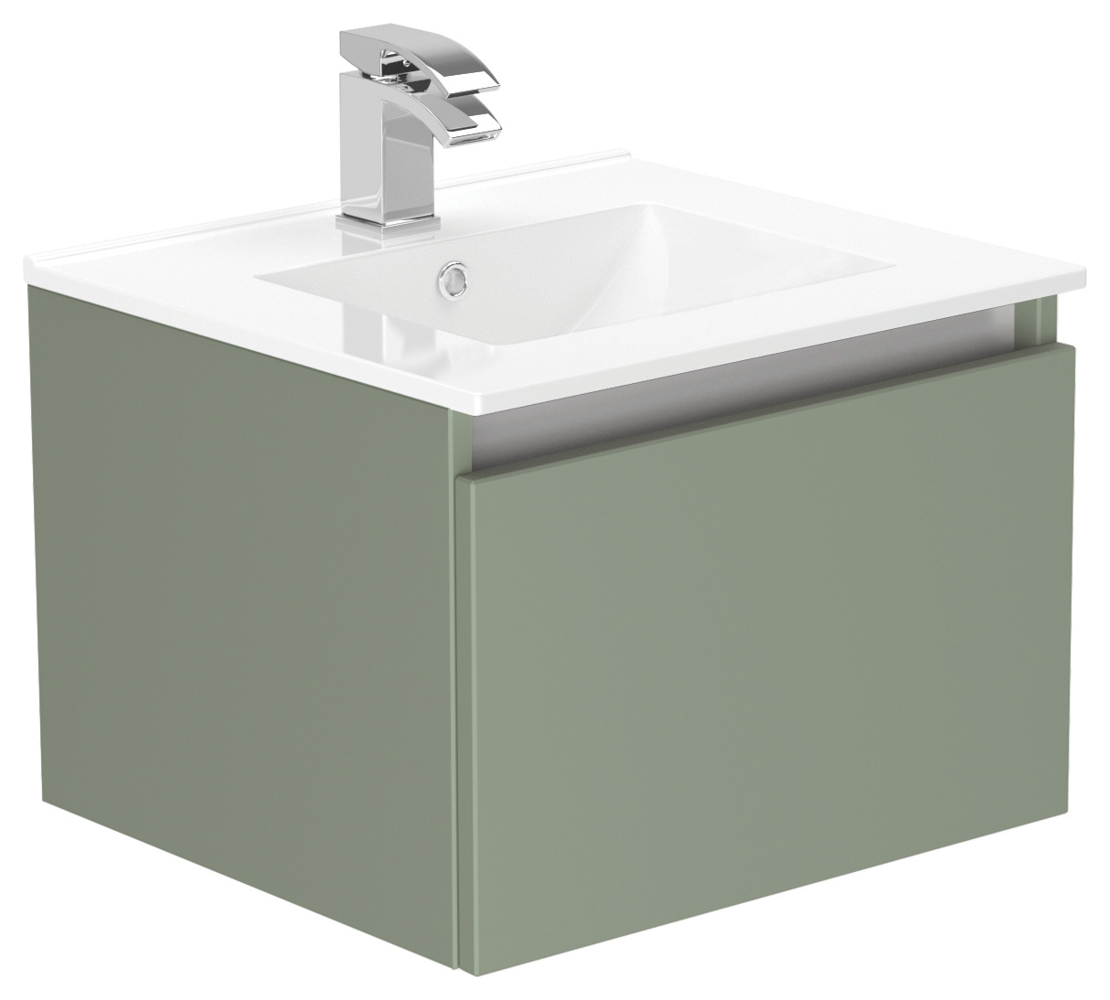 Newland Sage Green Basin Unit Single Drawer Suspended - 500mm