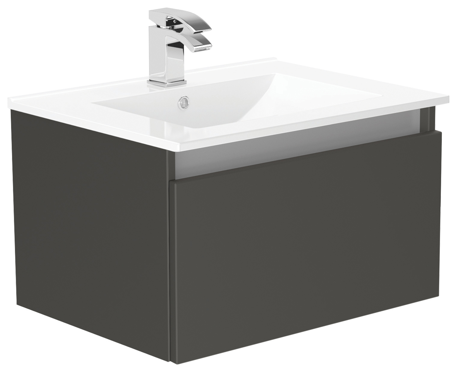 Newland Midnight Mist Basin Unit Single Drawer Suspended - 600mm