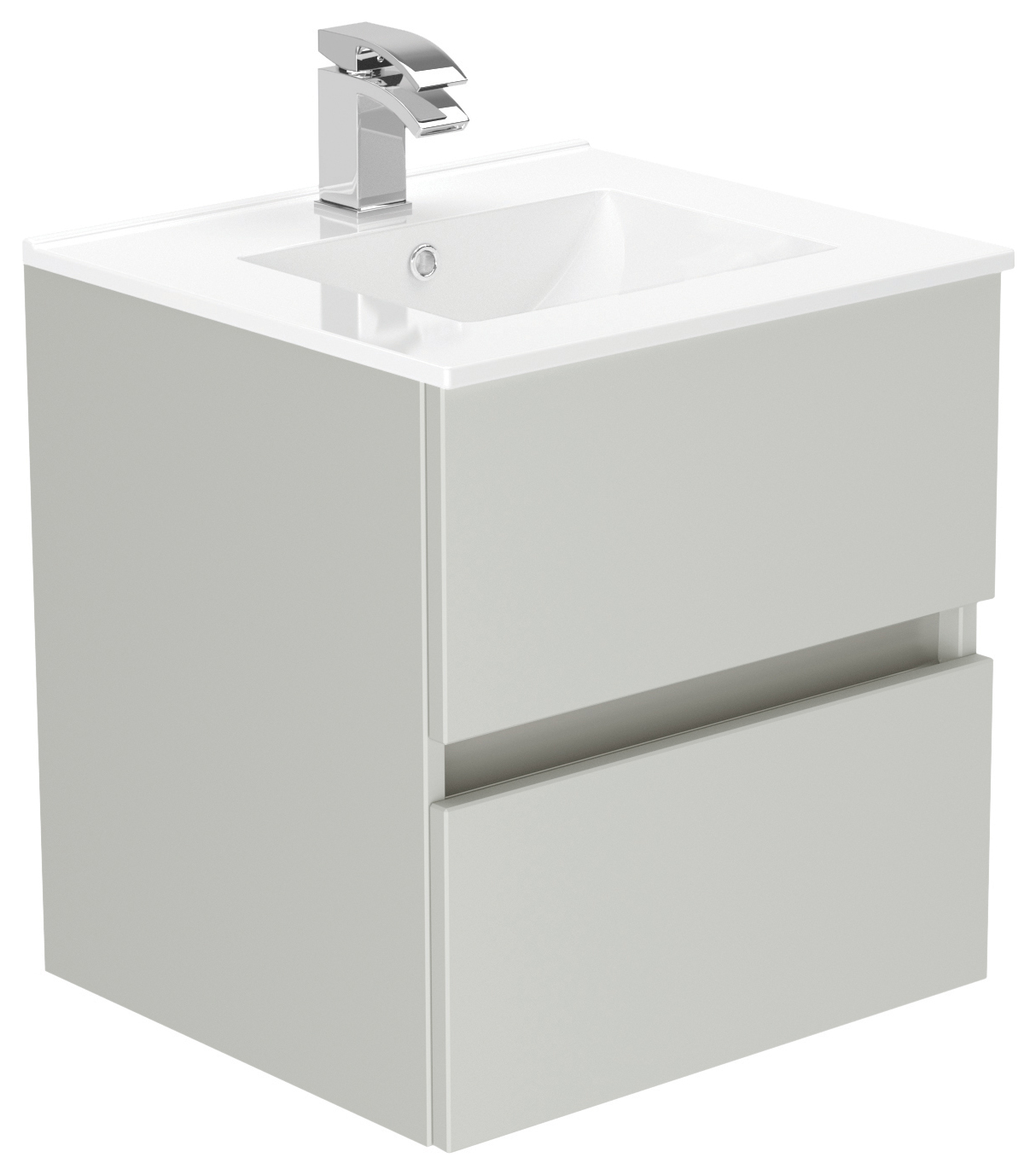 Newland Pearl Basin Suspended Double Drawer Unit - 500mm
