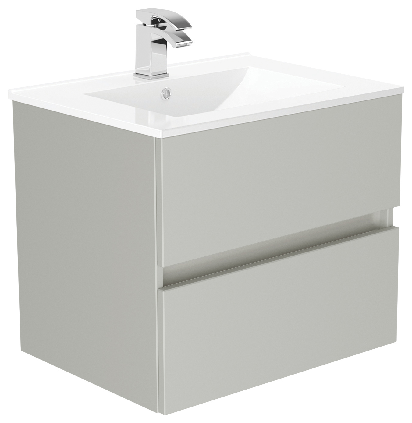 Newland Pearl Basin Suspended Double Drawer Unit - 600mm