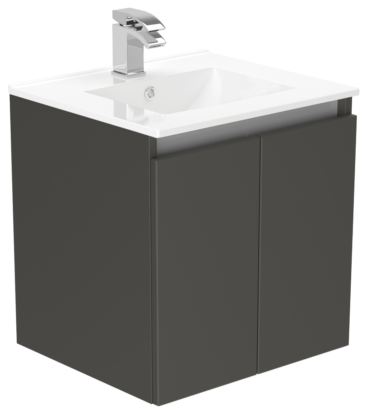 Newland Midnight Mist Basin Suspended Double Door Unit - 500mm