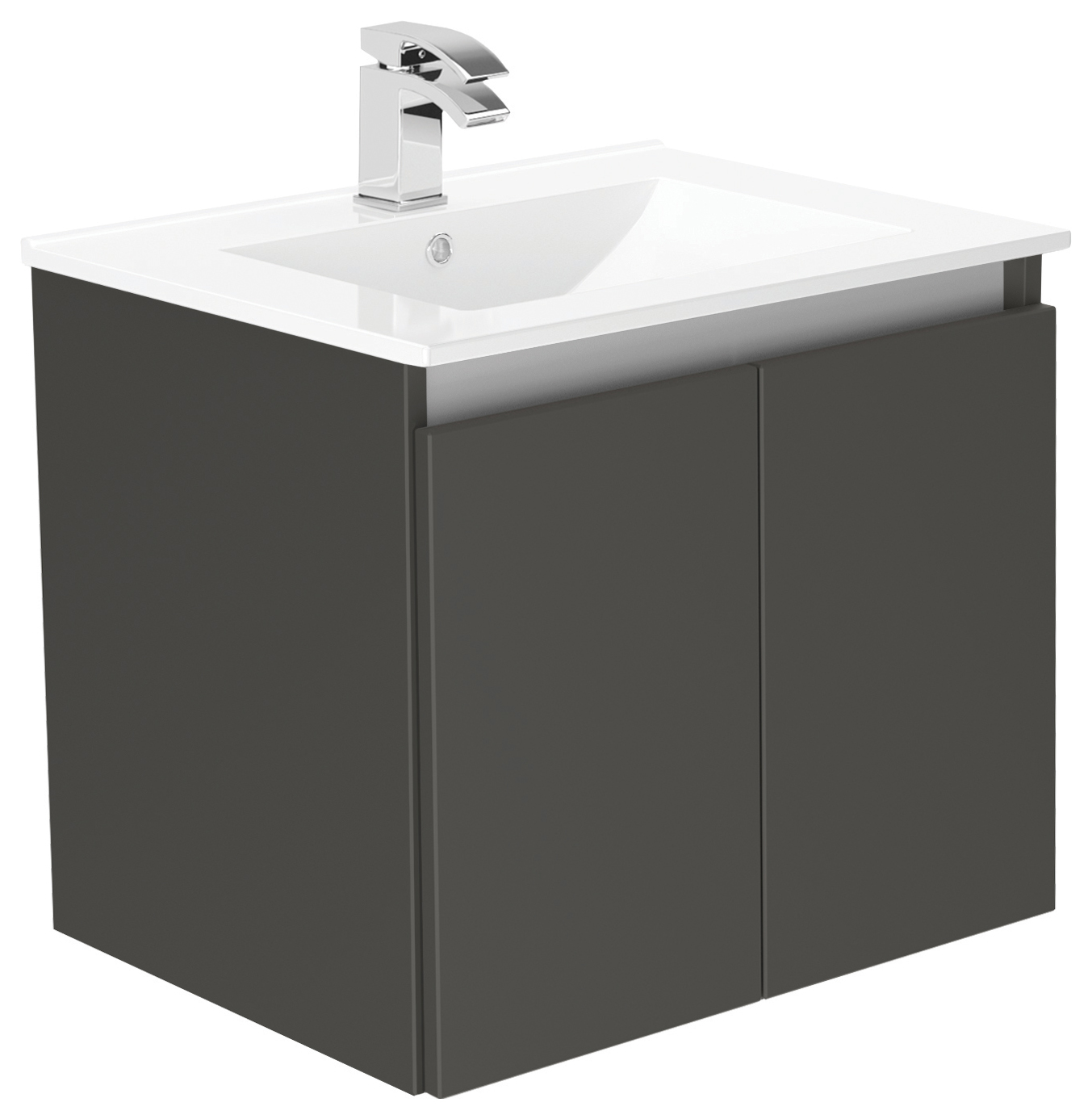 Newland Midnight Mist Basin Suspended Double Door Unit - 600mm