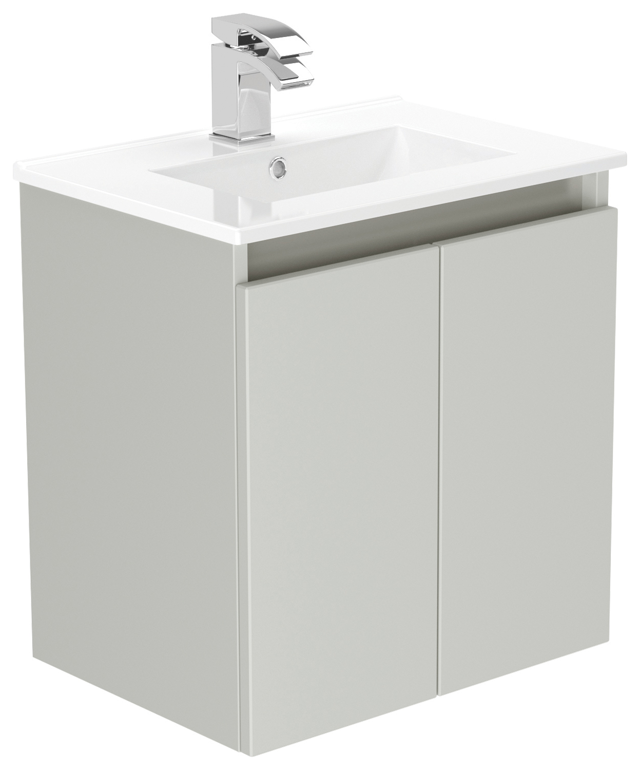 Newland Pearl Slimline Basin Suspended Double Door Unit - 500mm