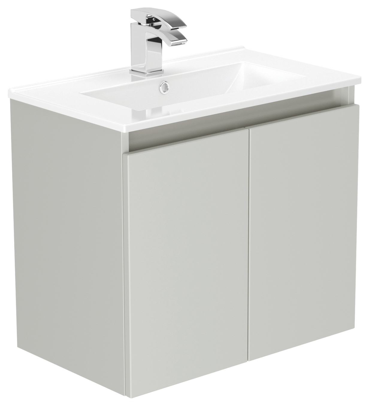 Newland Pearl Slimline Basin Suspended Double Door Unit - 600mm