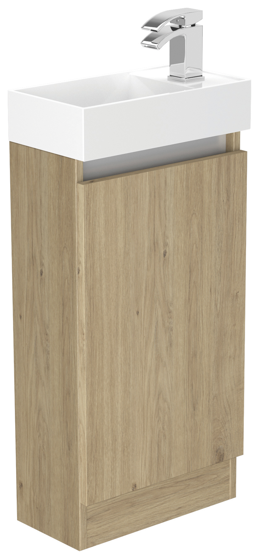 Newland Natural Oak Basin Cloakroom Unit - 400mm