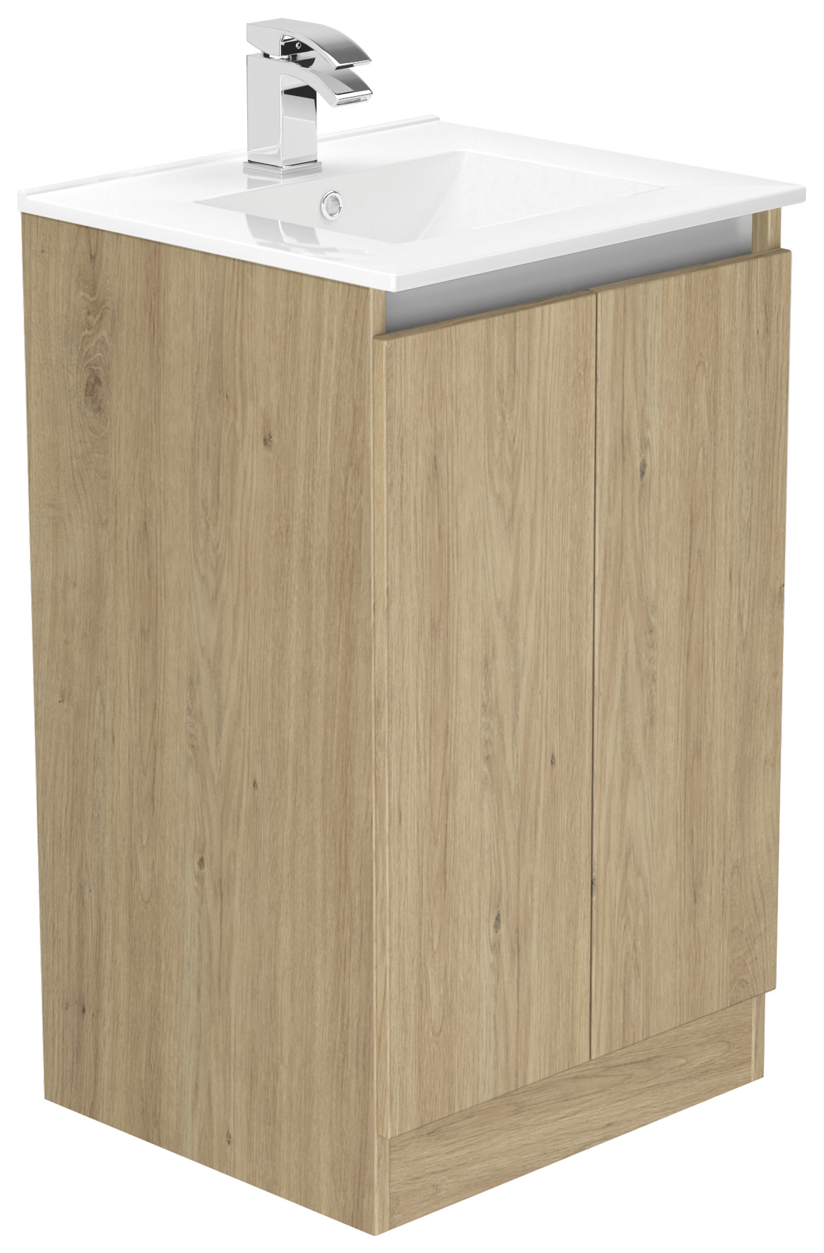 Newland Natural Oak Basin Floorstanding Unit - 500mm
