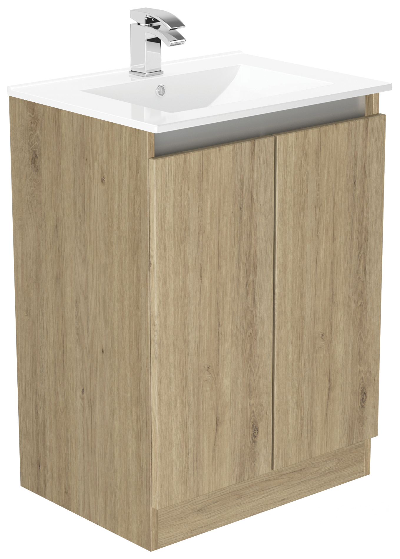 Newland Natural Oak Basin Floorstanding Unit - 600mm