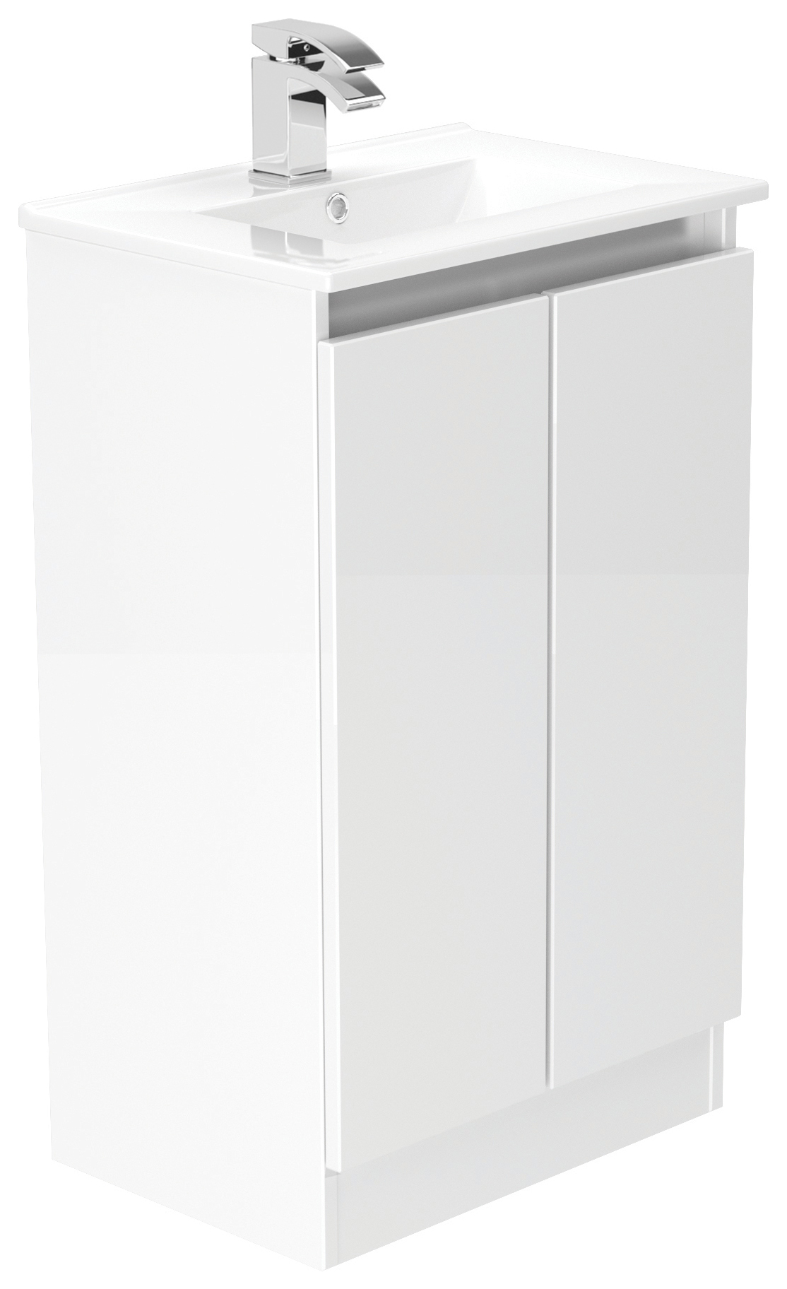Newland White Slimline Basin Floorstanding Unit - 500mm