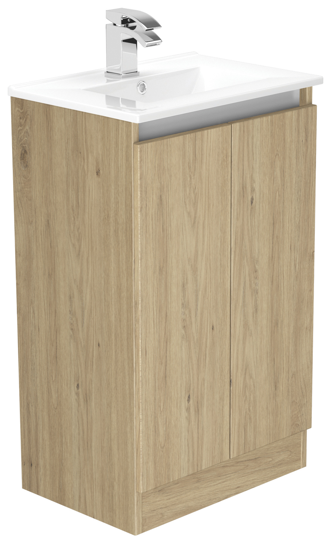 Newland Natural Oak Slimline Basin Floorstanding Unit - 500mm