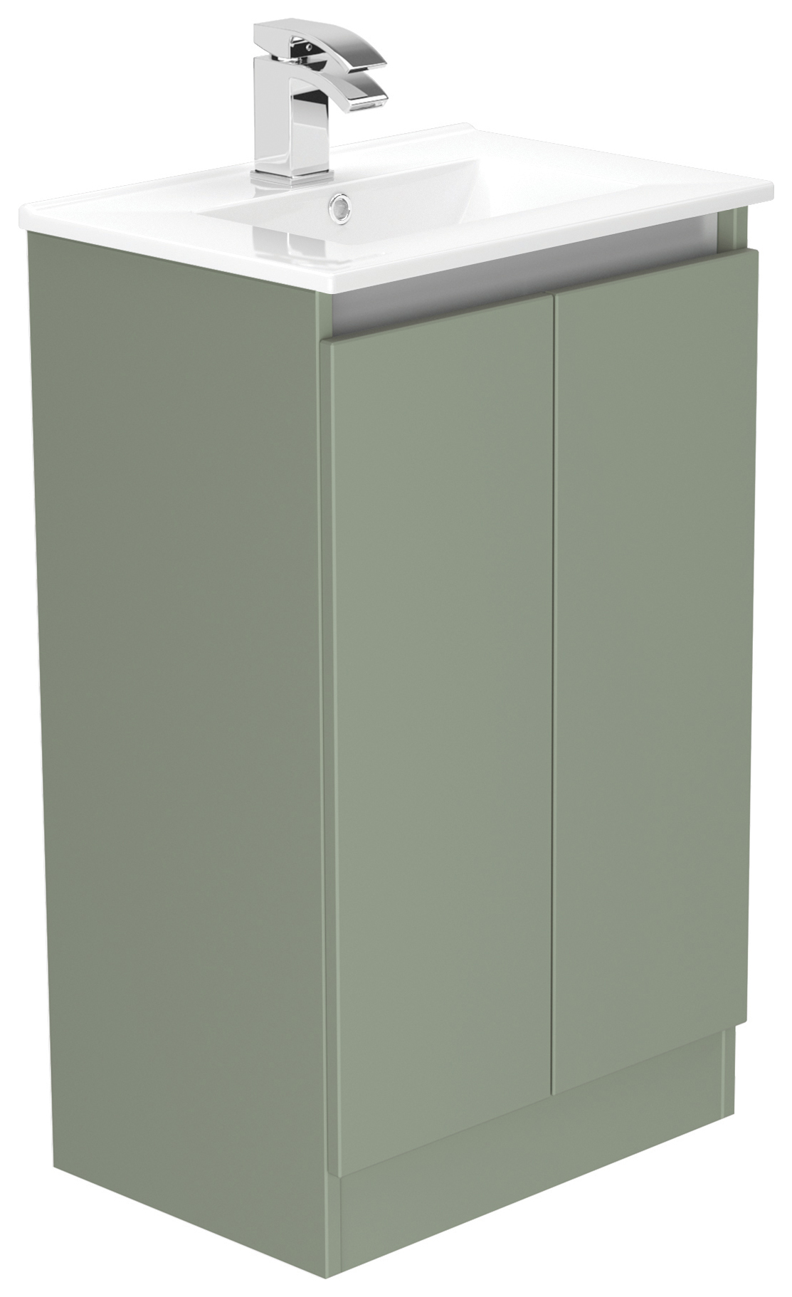 Newland Sage Green Slimline Basin Floorstanding Unit - 500mm