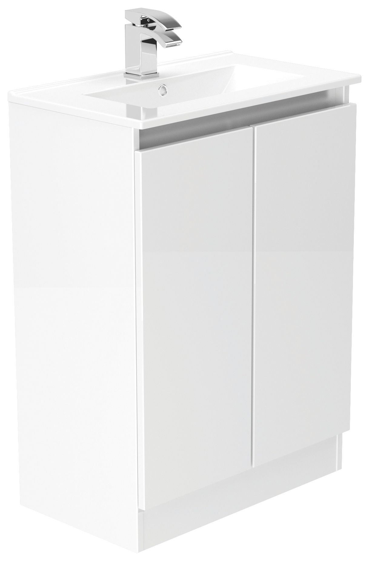 Newland White Slimline Basin Floorstanding Unit - 600mm