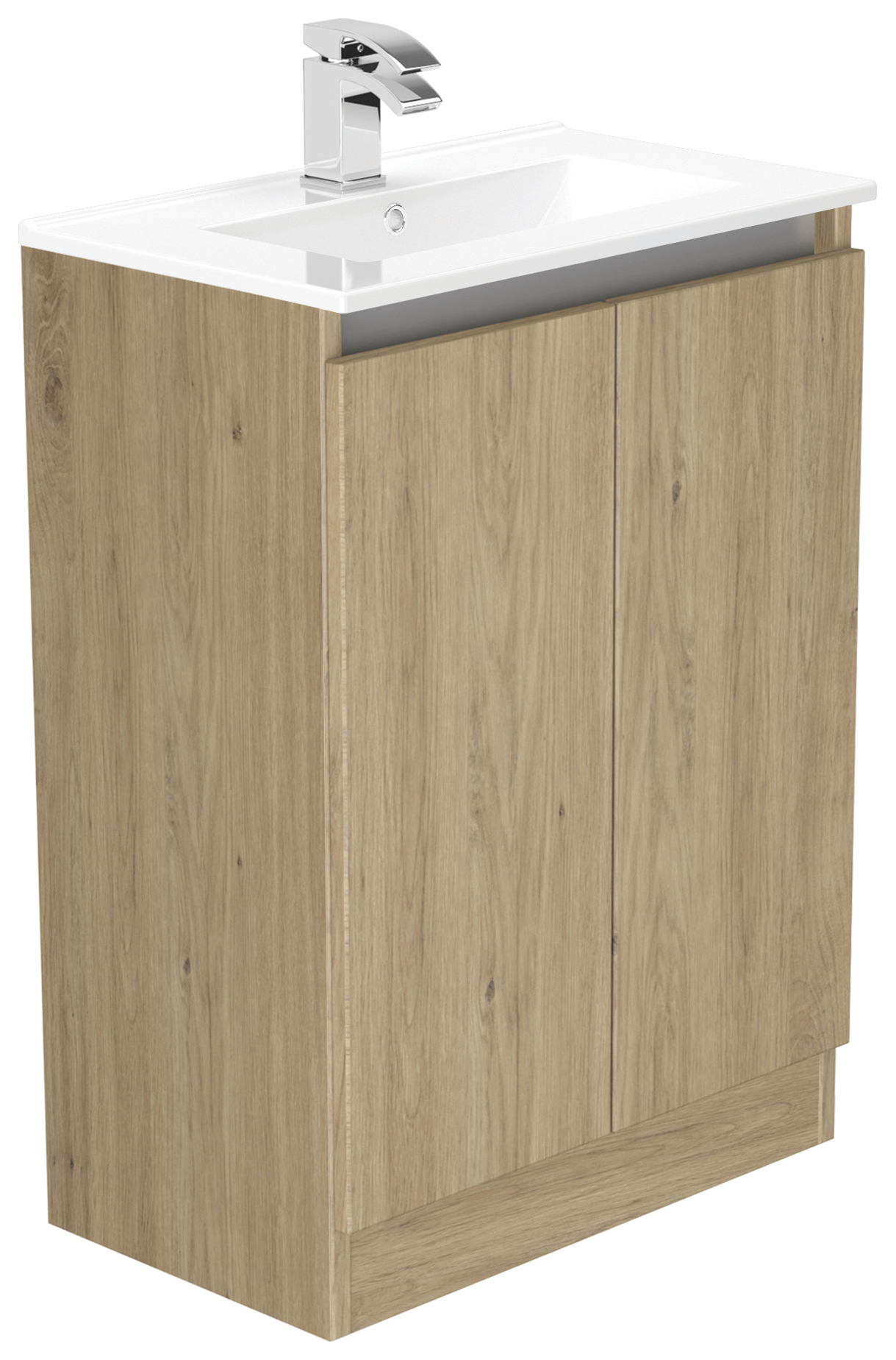 Newland Natural Oak Slimline Basin Floorstanding Unit - 600mm
