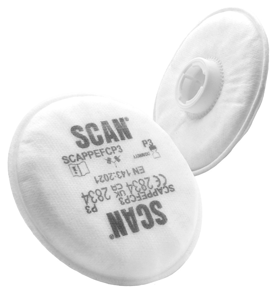Scan Twin Half Mask P3 Particle Filter Cartridge - Pack of 2