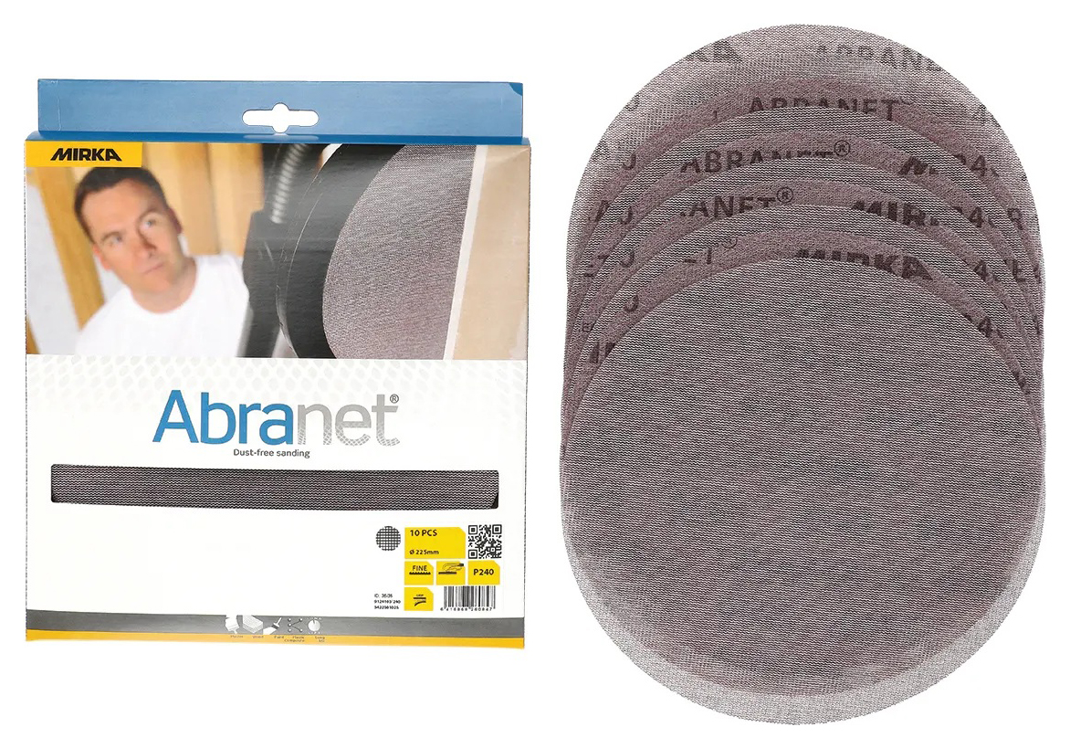 Mirka Abranet 225mm Grip P240 Sanding Sheets - Pack of 10