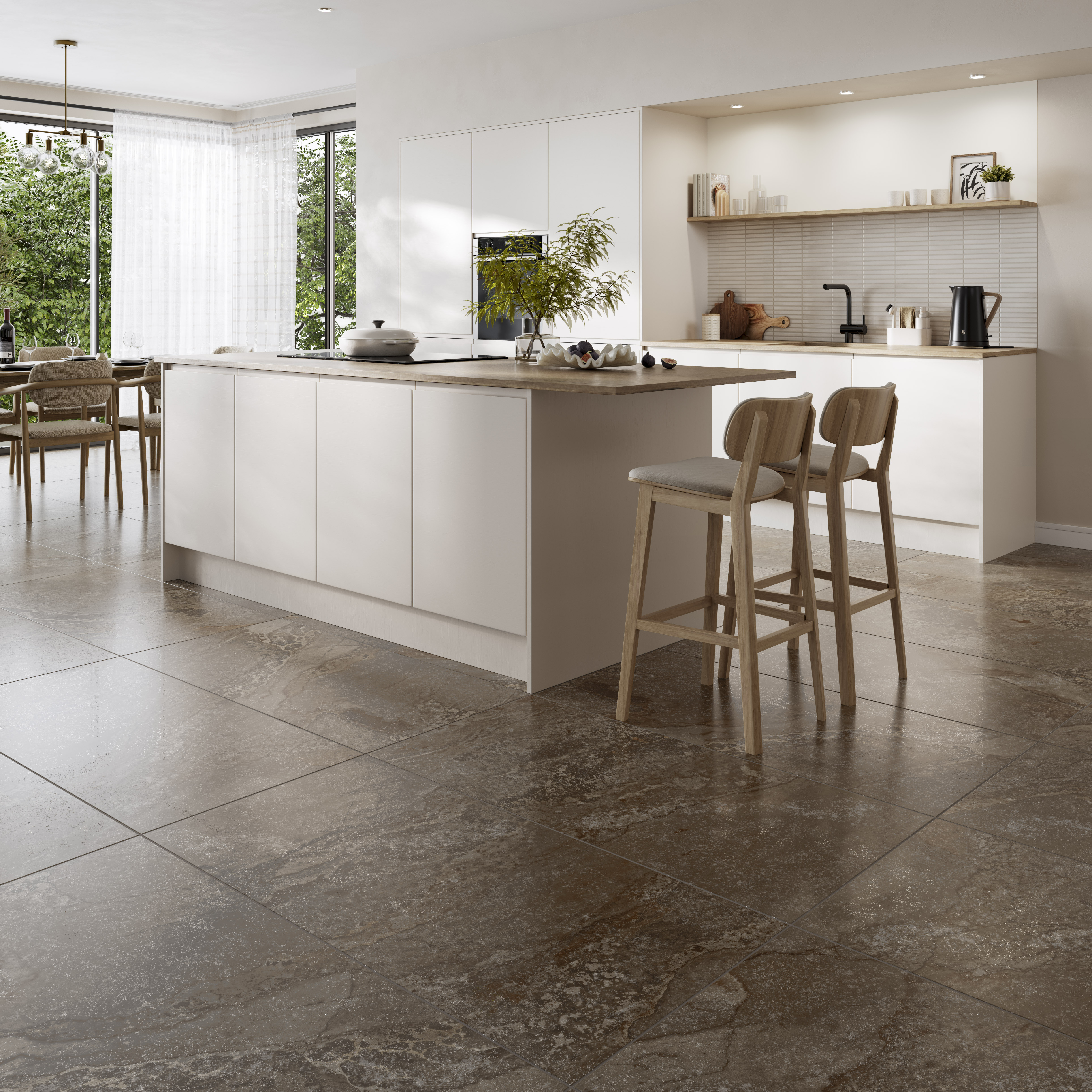 Wickes Boutique Phoenix Oxide Semi-Polished Porcelain Wall & Floor Tile - 1198 x 598mm