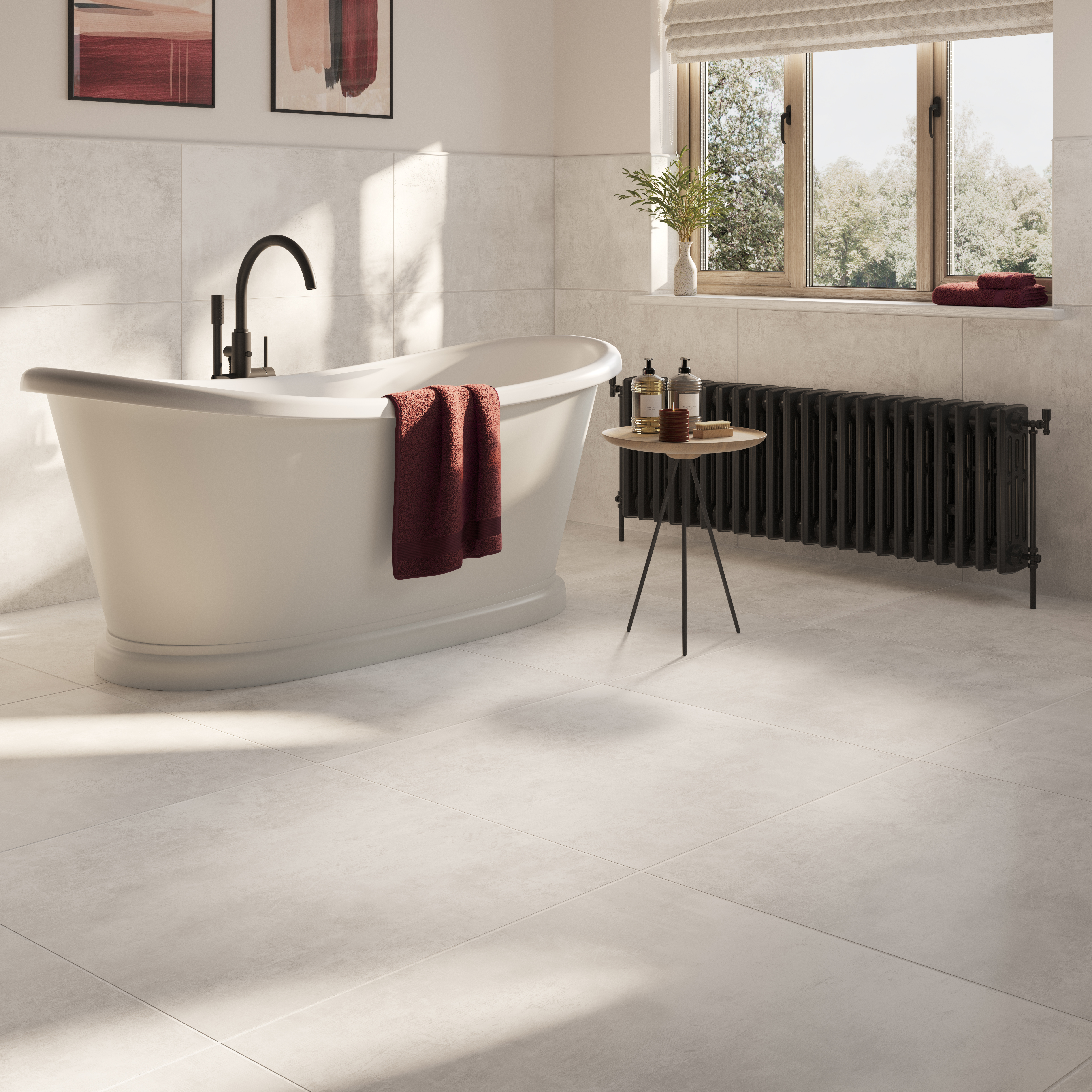 Wickes Boutique Lumen White Porcelain Wall & Floor Tile - 800 x 800mm