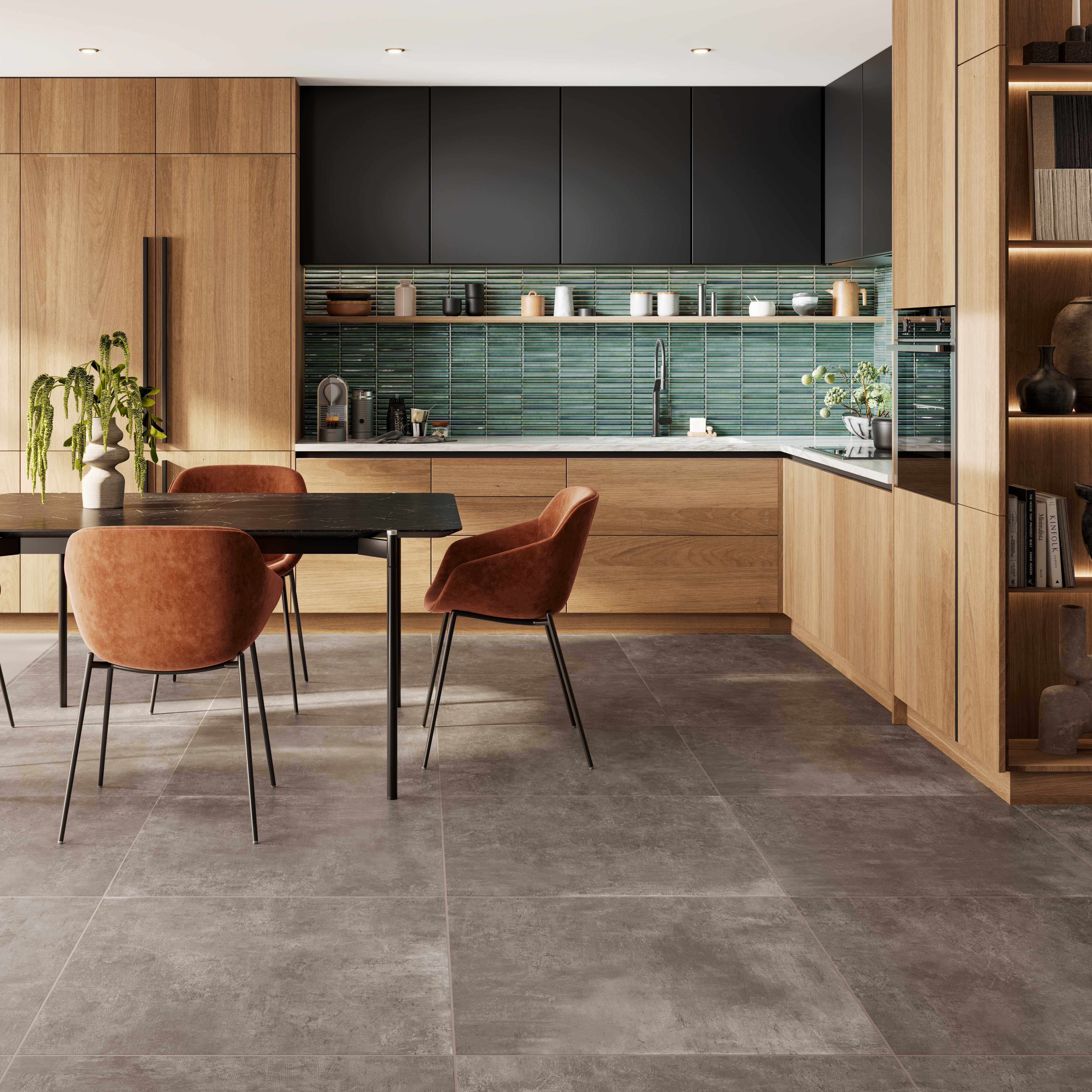 Wickes Boutique Lumen Grey Porcelain Wall & Floor Tile - 800 x 800mm