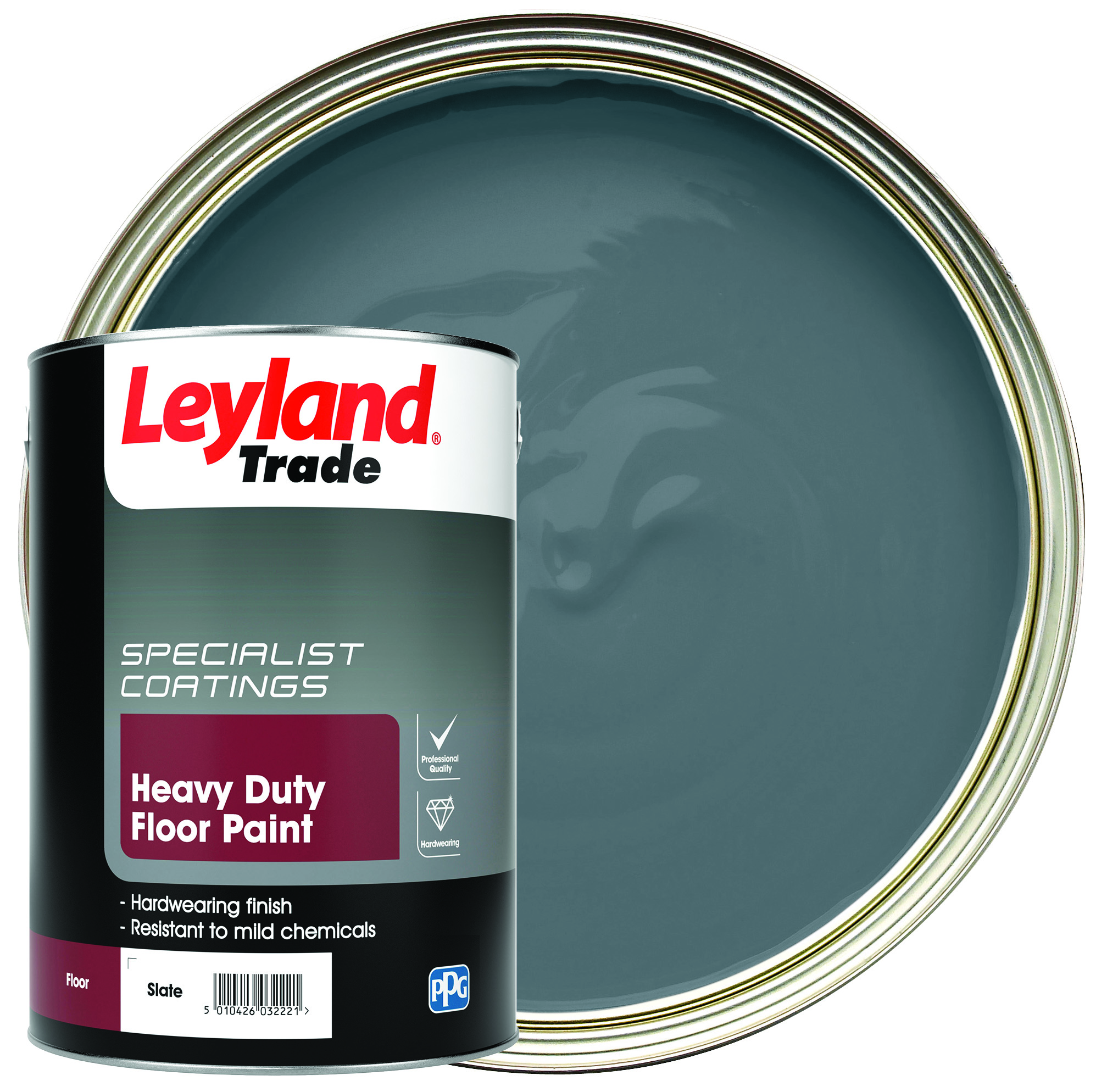 Leyland Trade Heavy Duty Floor Paint - Slate - 5L