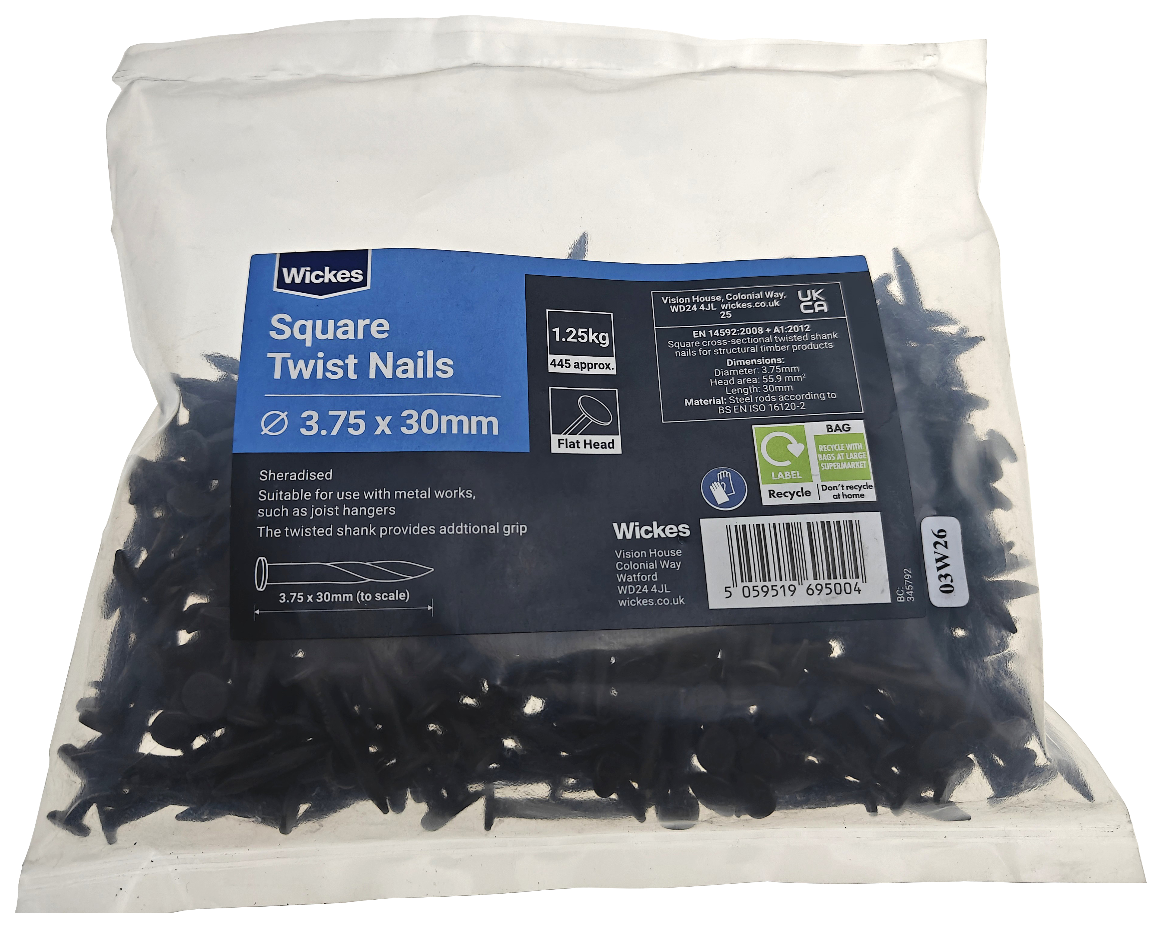 Sheradised Square Twist Joist Hanger Nails - 30 x 3.75mm