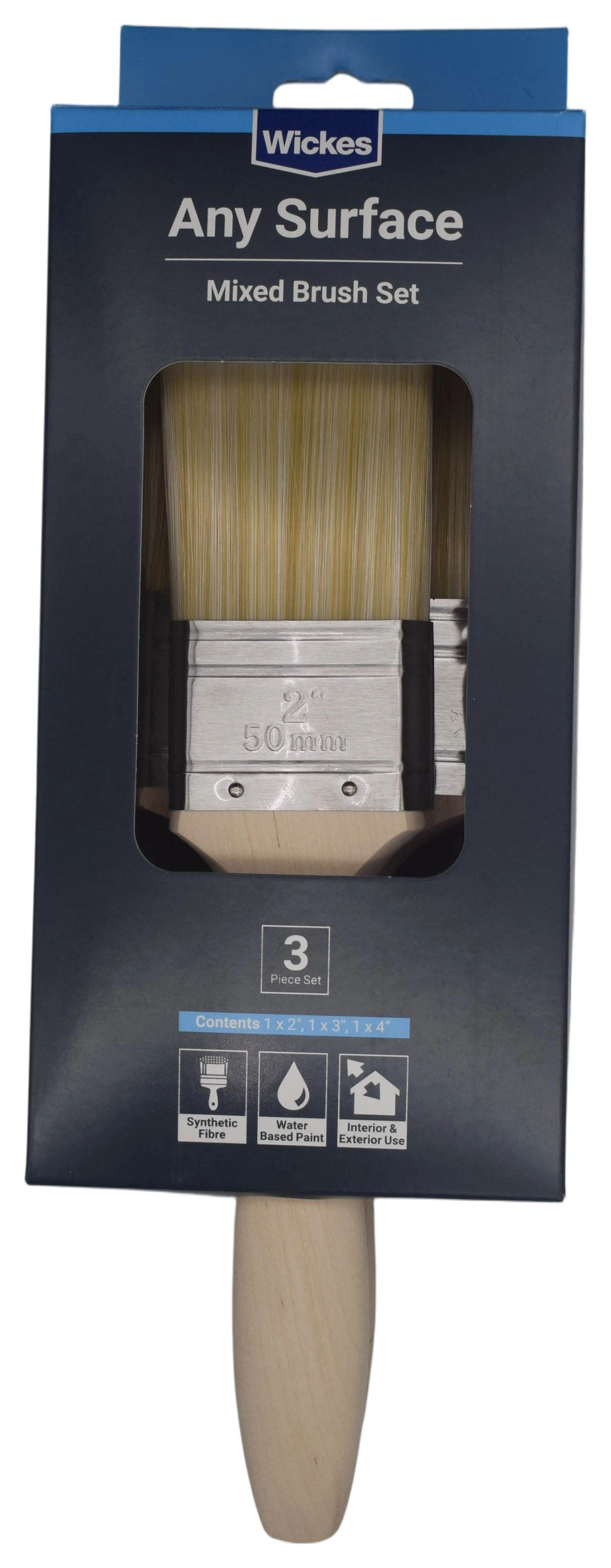 Wickes Mastercoat Mixed Size Paint Brushes - 3 Pieces