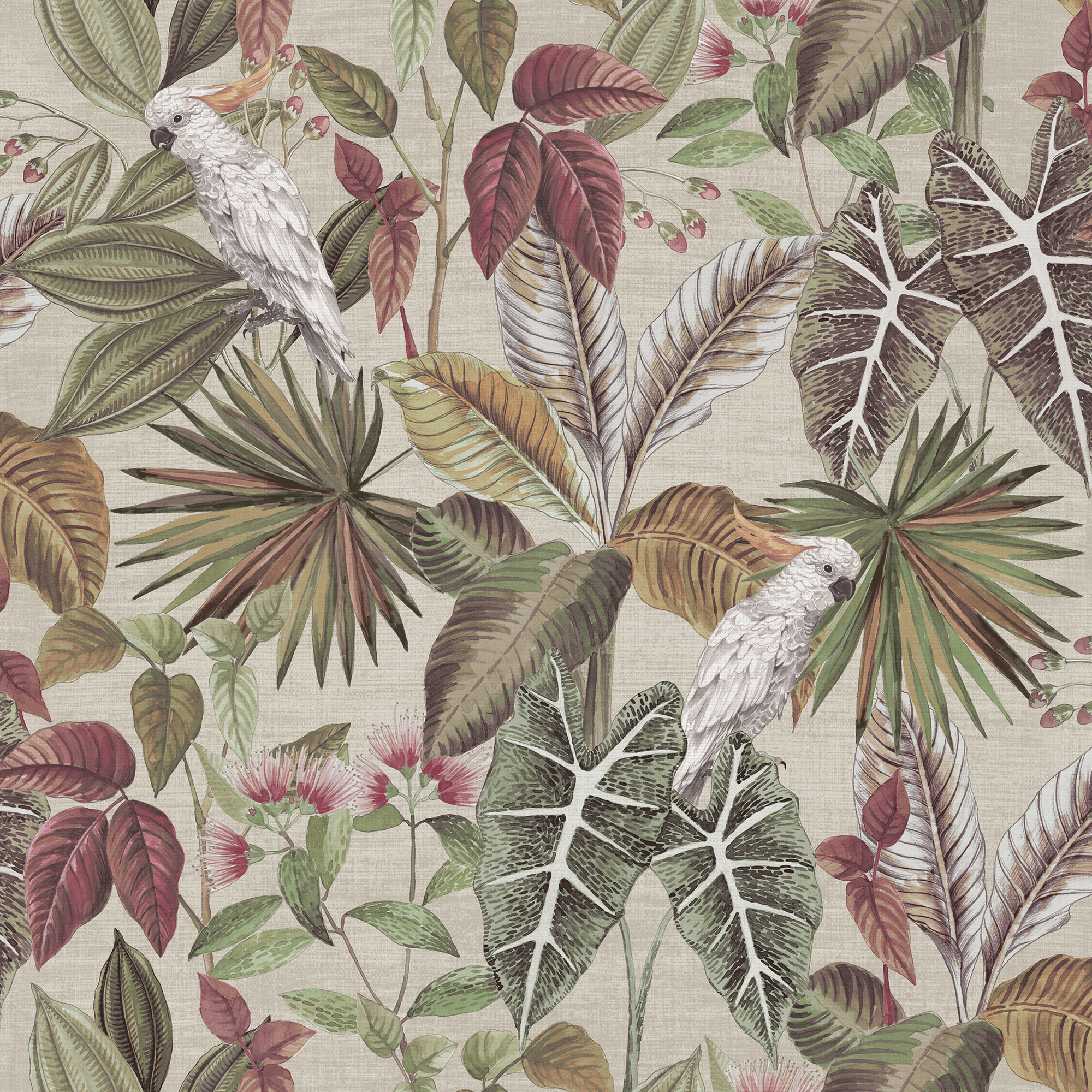 Arthouse Vintage Parrot Multi Wallpaper - 10.05m x 53cm