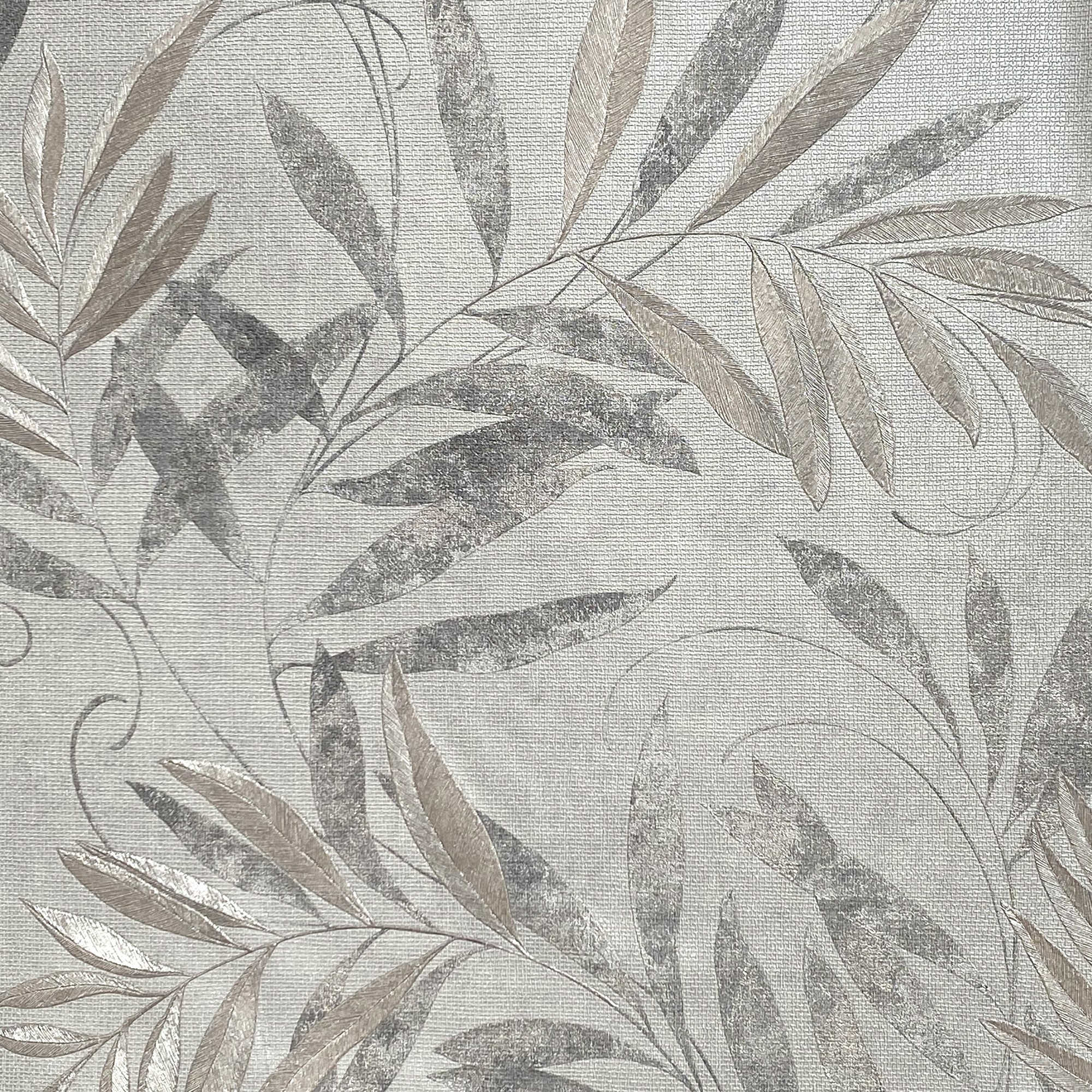 Arthouse Luxury Leaf Soft Silver Wallpaper - 10.05m x 53cm