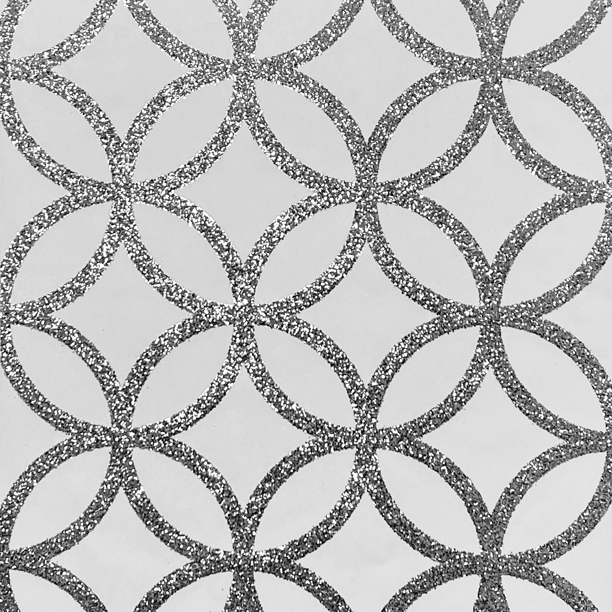 Arthouse Sequin Geo White/Silver Wallpaper - 6m x 53cm