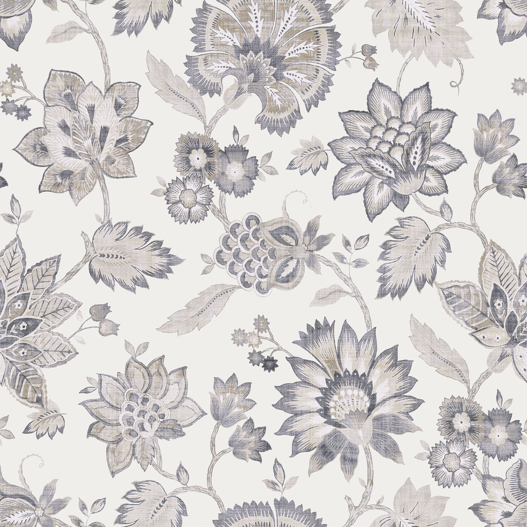 Arthouse Soft Jacobean Trail Soft Grey Wallpaper - 10.05m x 53cm