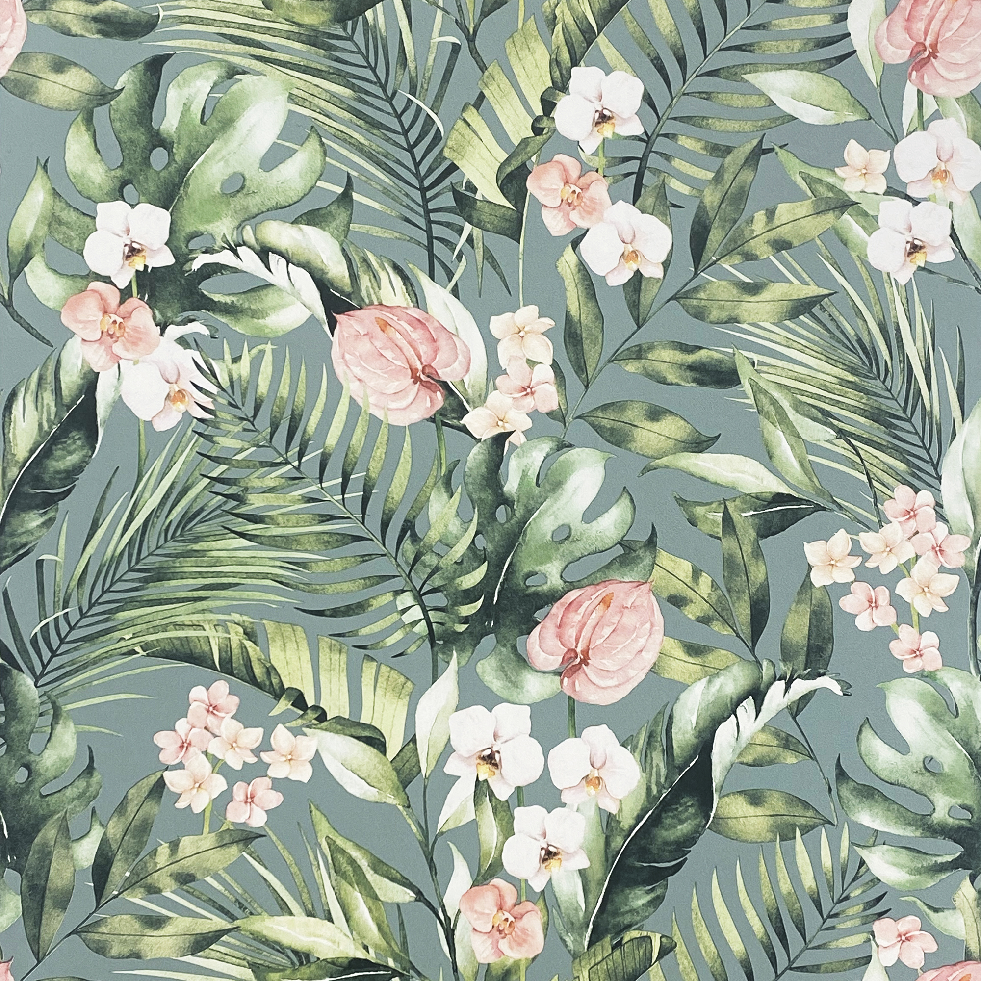 Arthouse Tropical Floral Sea Blue Wallpaper - 10.05m x 53cm