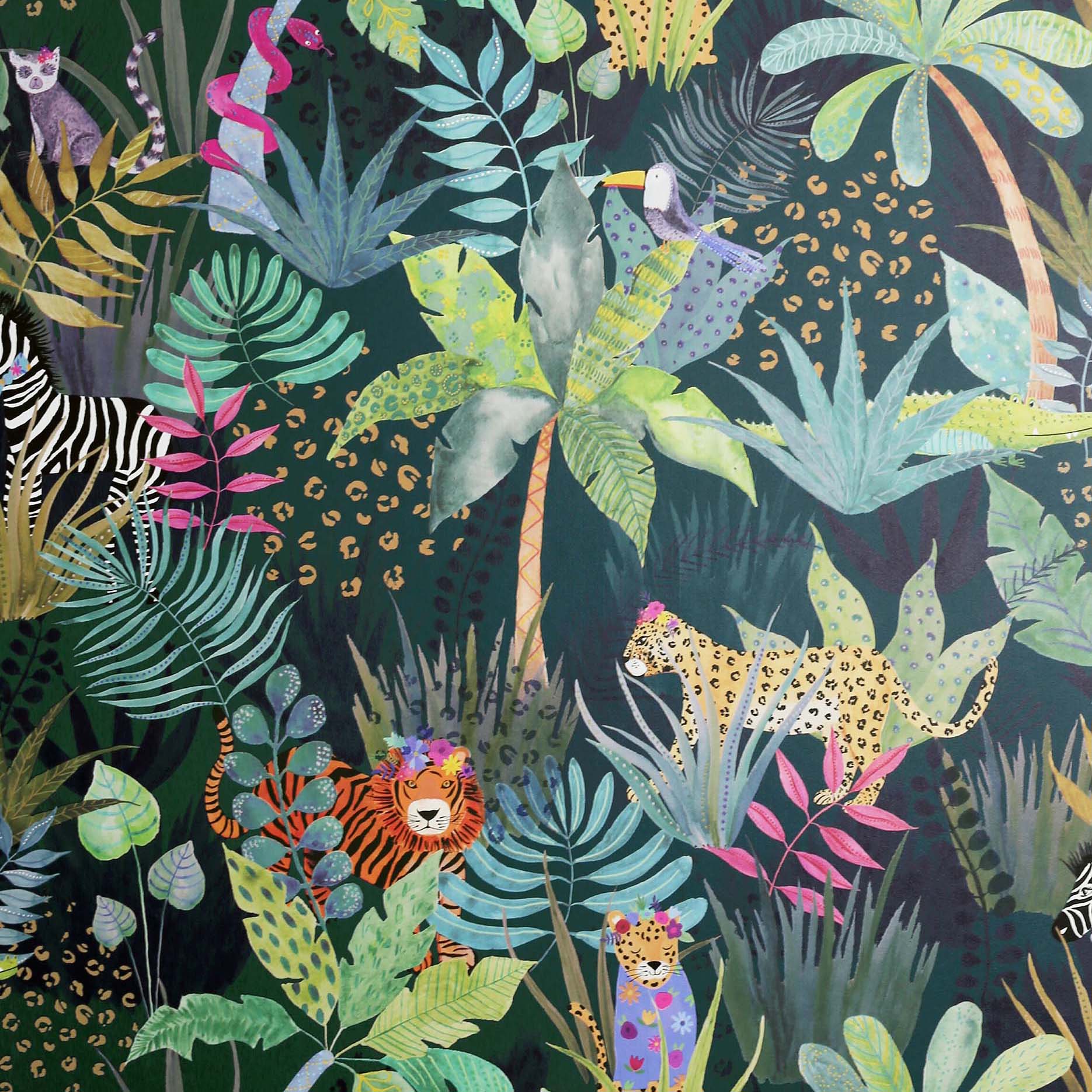Arthouse Hidden Jungle Multi Wallpaper - 10.05m x 53cm