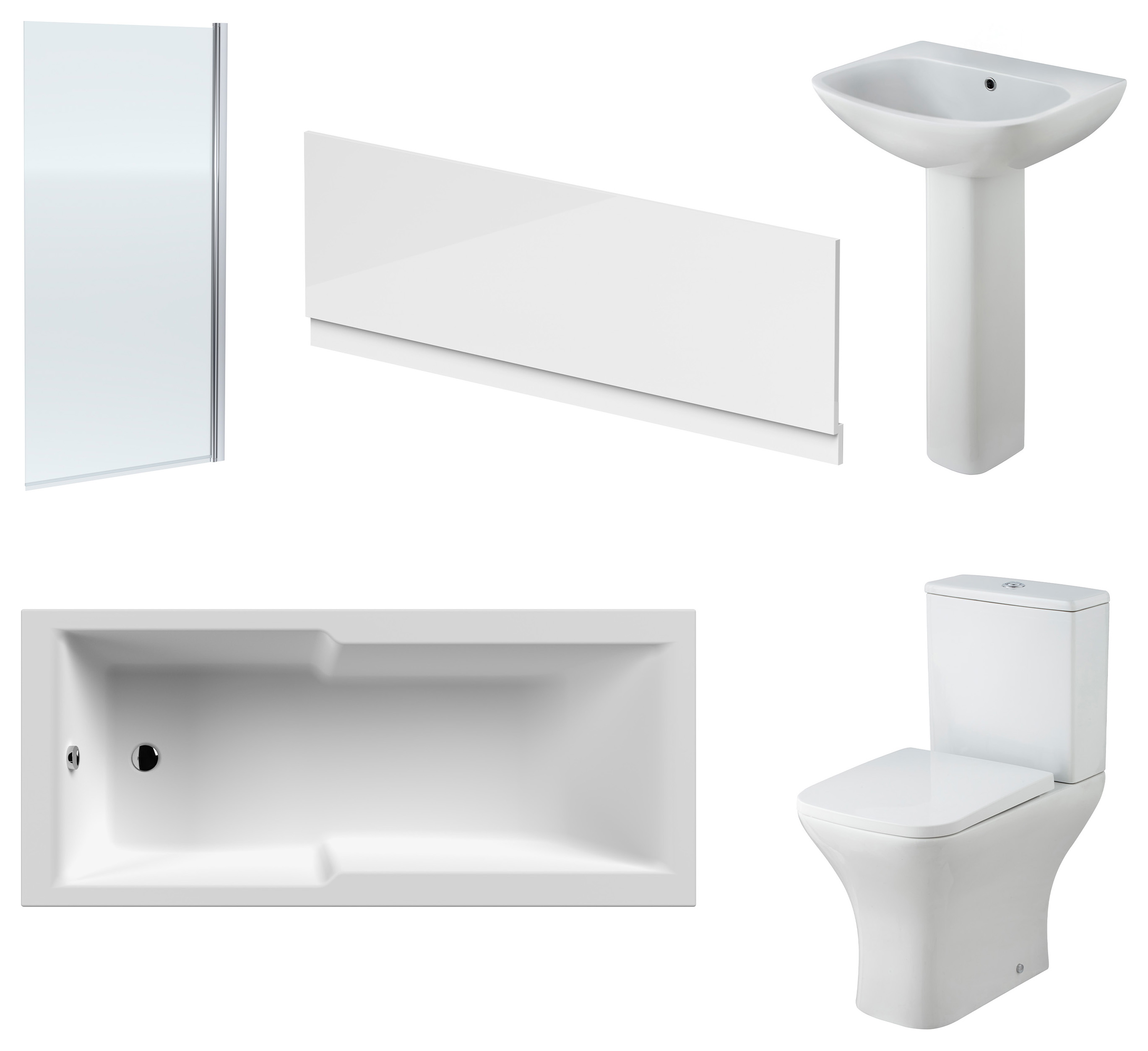 Balterley 1700mm Straight Shower Bath Bundle - Faron Ceramics