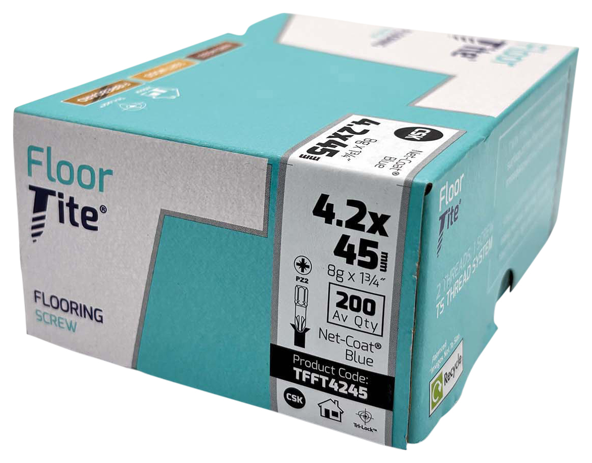 Floor-Tite PZ Countersunk Blue-Coat Flooring Screw - 4.2 x 45mm - Pack of 200