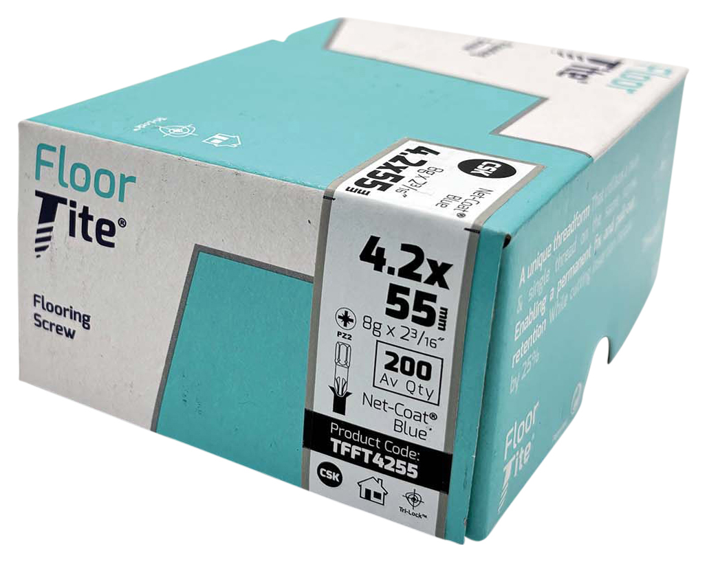 Floor-Tite PZ Countersunk Blue-Coat Flooring Screw - 4.2 x 55mm - Pack of 200