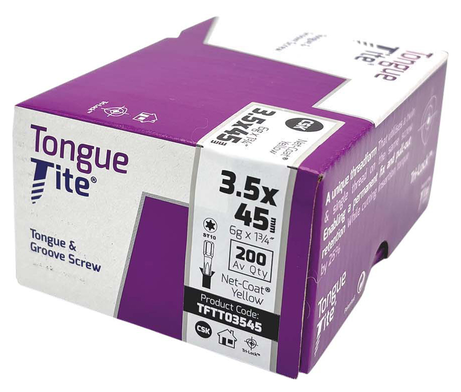 Tongue-Tite TX Countersunk Yellow T&G Screw - 3.5 x 45mm - Pack of 200