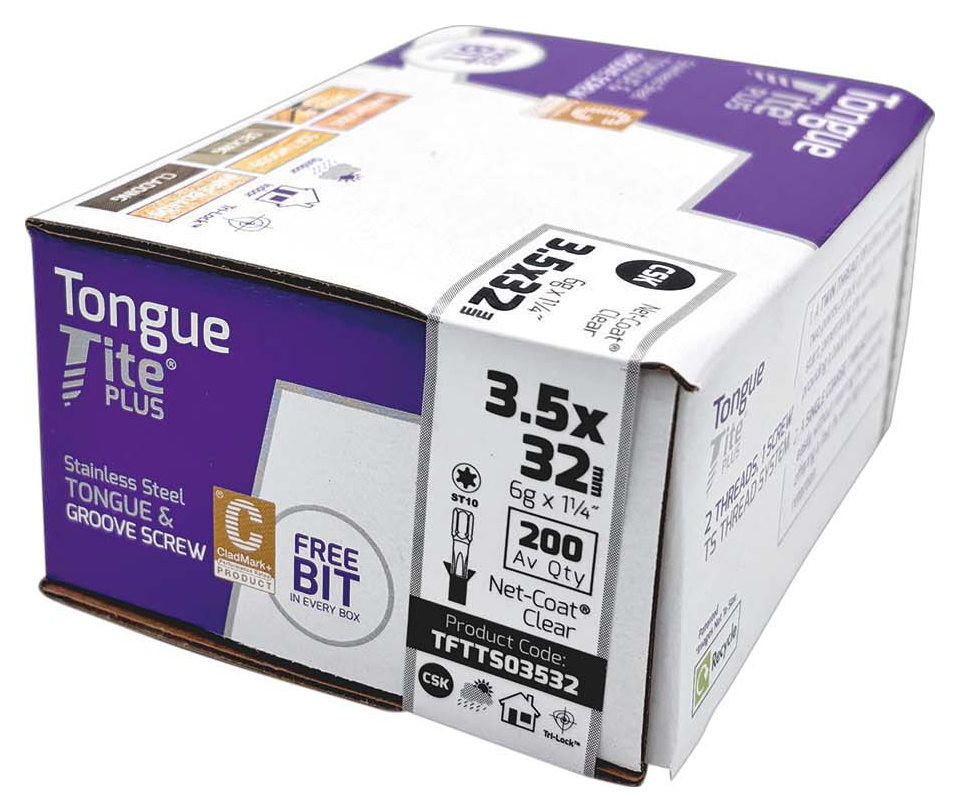 Tongue-Tite Plus TX Countersunk Stainless T&G Screw - 3.5 x 32mm - Pack of 200