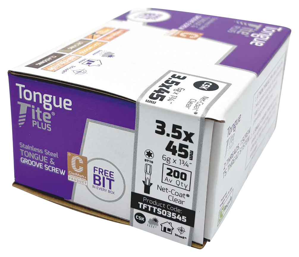 Tongue-Tite Plus TX Countersunk Stainless T&G Screw - 3.5 x 45mm - Pack of 200
