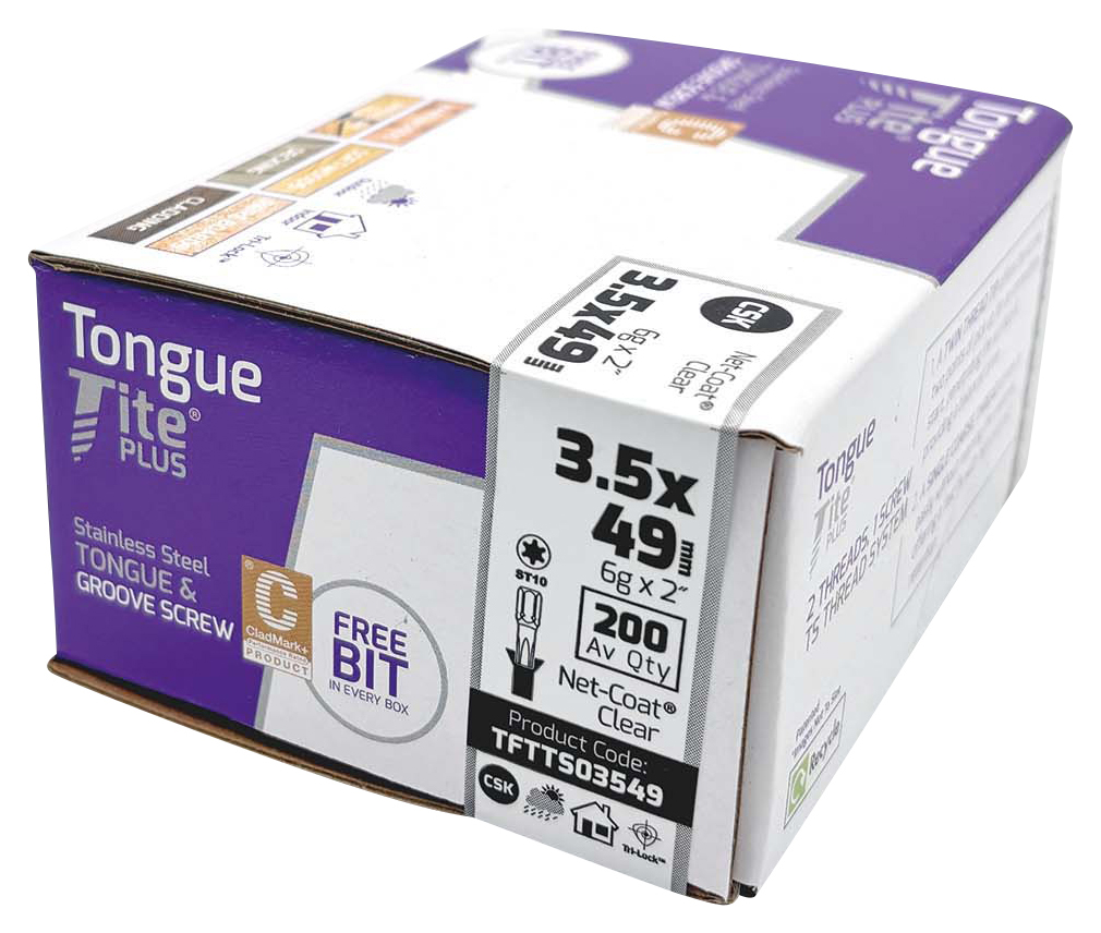 Tongue-Tite Plus TX Countersunk Stainless T&G Screw - 3.5 x 49mm - Pack of 200