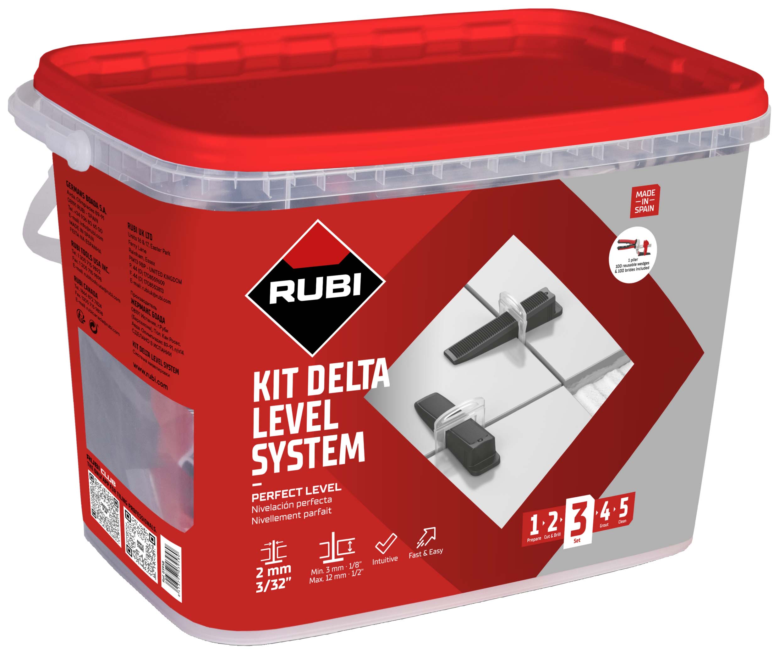 Rubi Delta 2mm Tile Levelling System Kit - Pack of 100