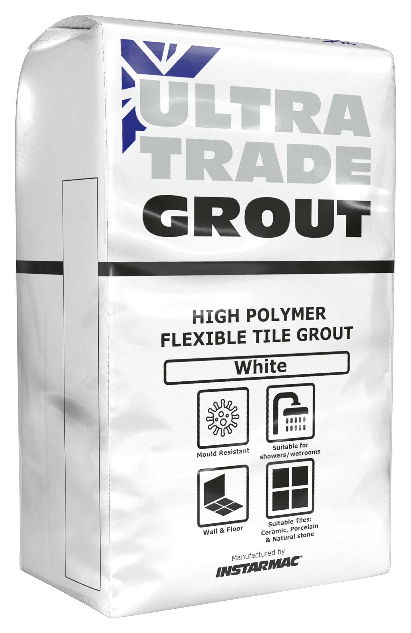 UltraTrade Flexible White Coloured Tile Grout - 3kg