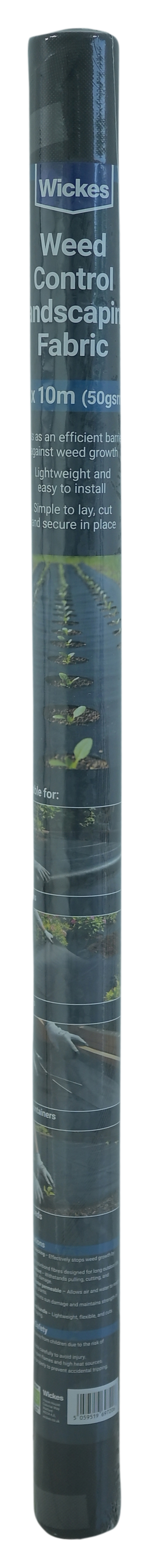 Wickes 50gsm Weed Control Landscaping Fabric Roll - 1 x 10m