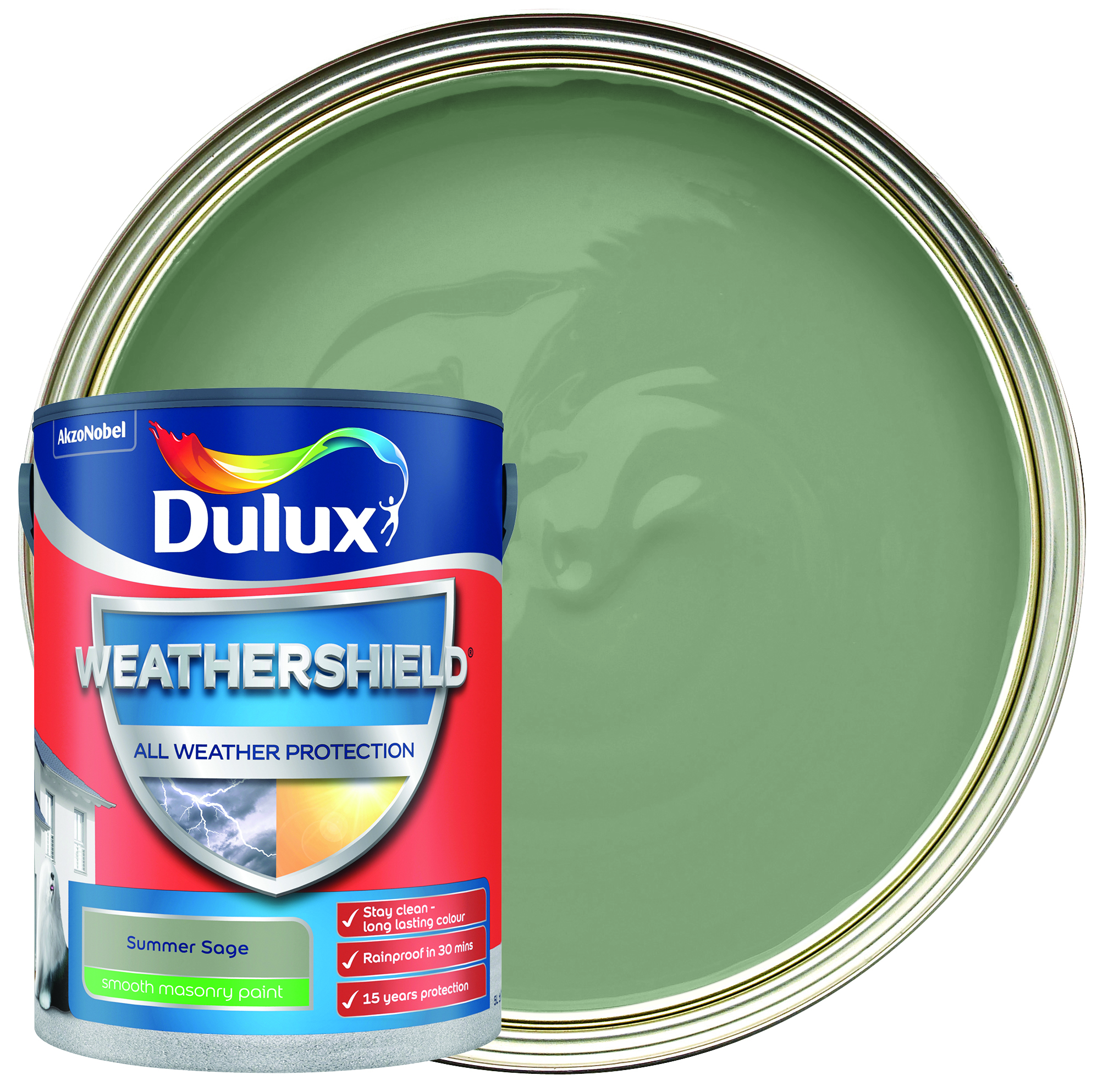 Dulux Weathershield All Weather Protection Smooth Paint - Summer Sage - 5L