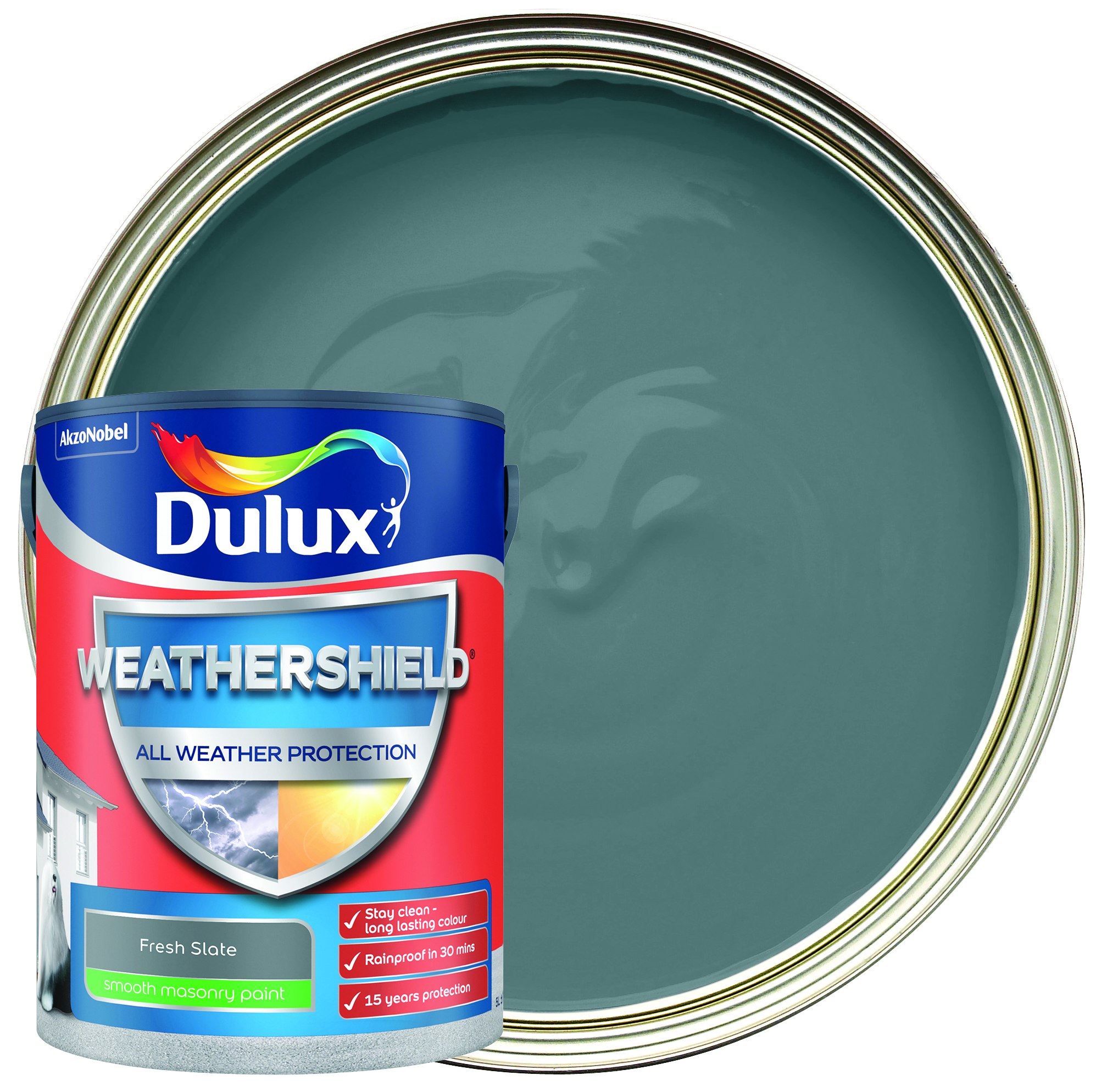 Dulux Weathershield All Weather Protection Smooth Paint - Fresh Slate - 5L