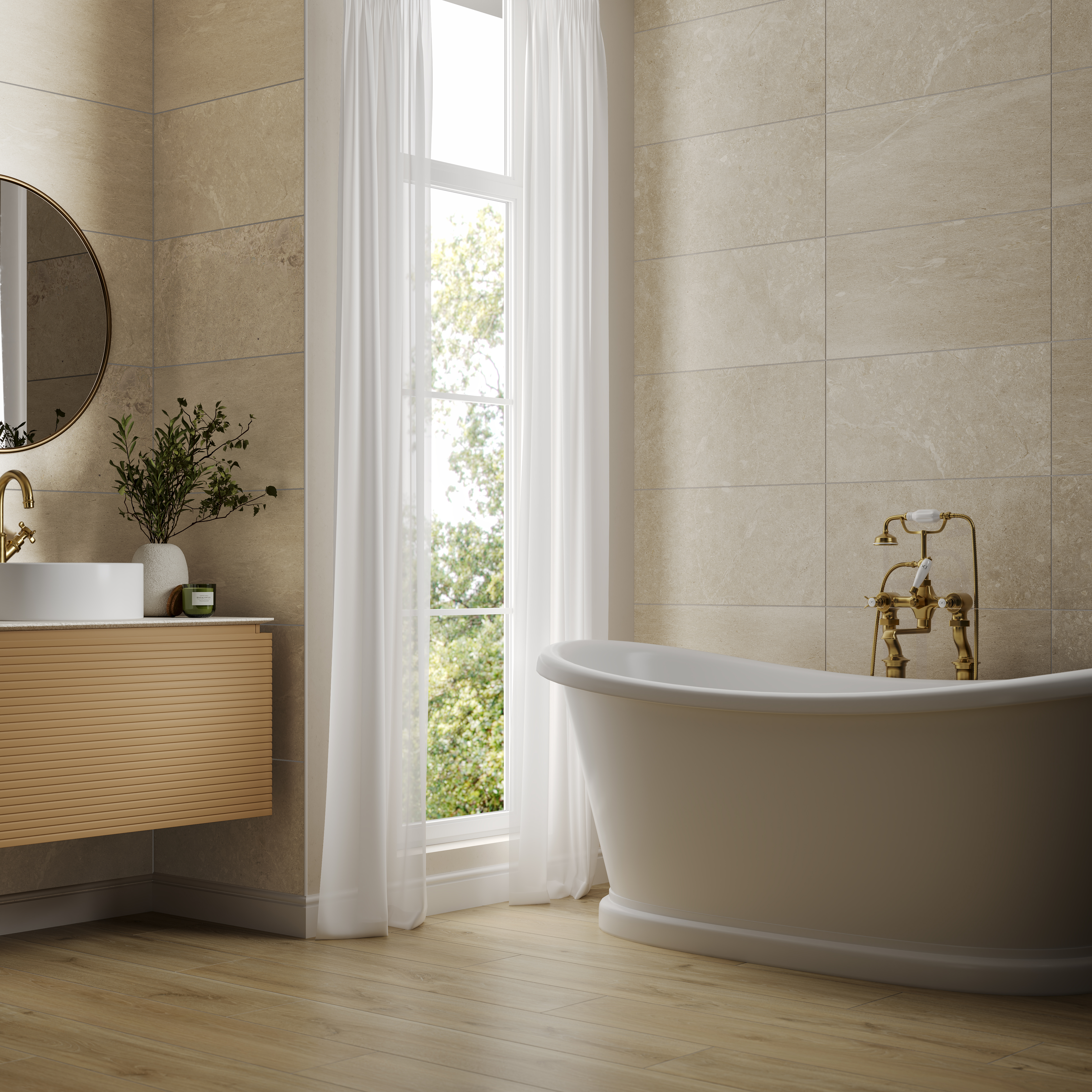 Wickes Harper Ivory Matt Ceramic Wall Tile - 600 x 300mm